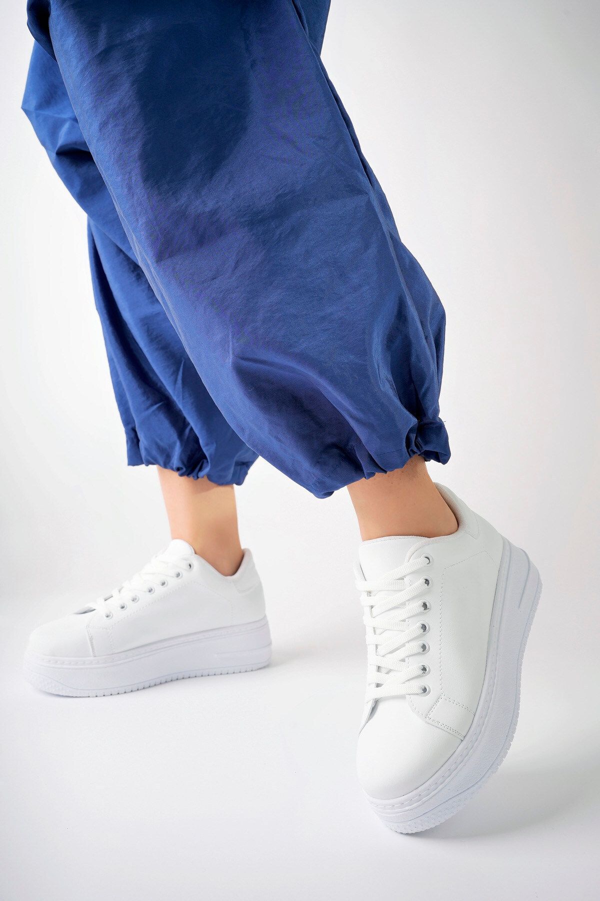 meyra'nın ayakkabıları Kadın Beyaz Kalın Taban Sneaker