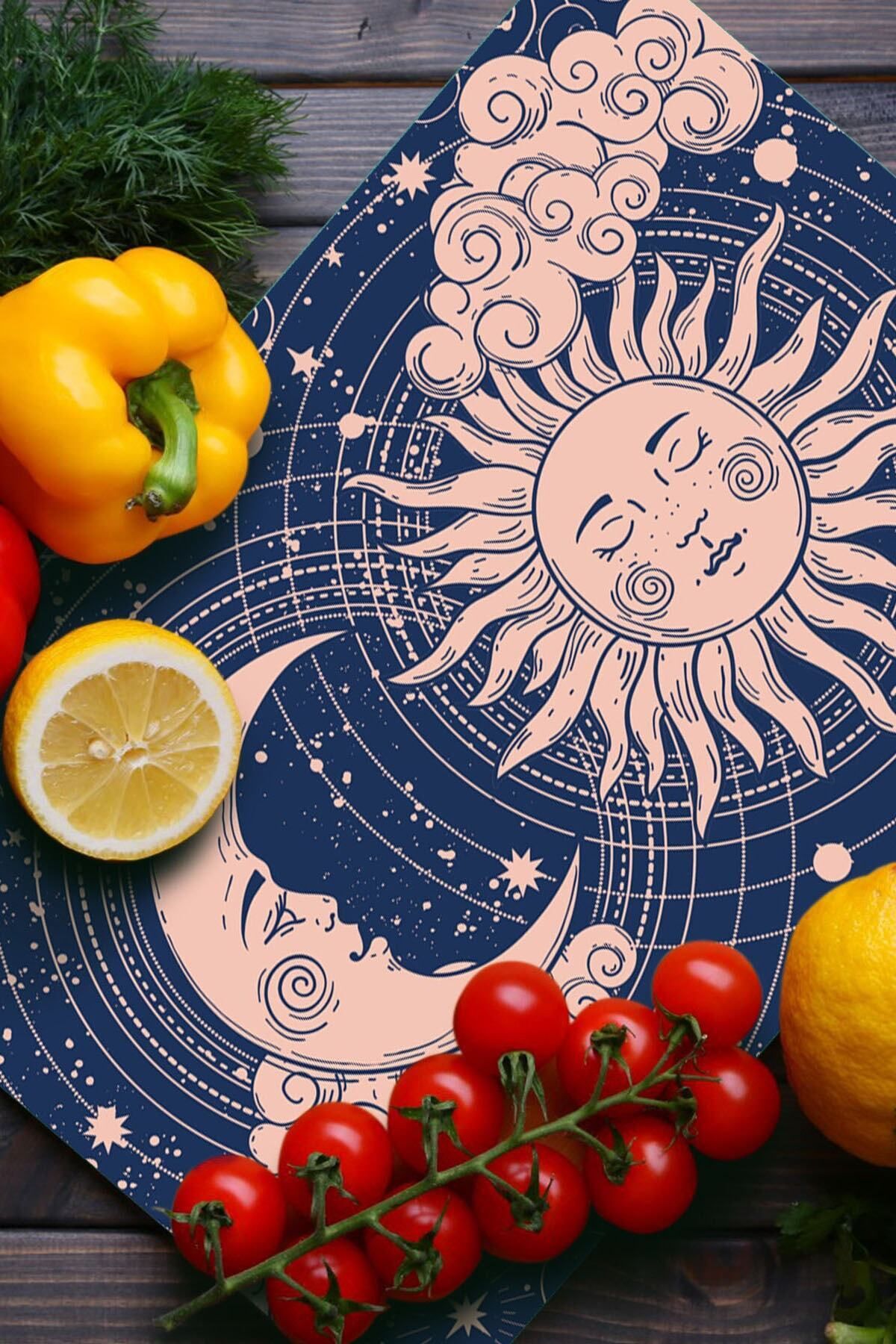 Pi Dekorasyon Cam Kesme Tahtası Ve Sunum Tablası My Kitchen Horoscope Desenli Pikesme208