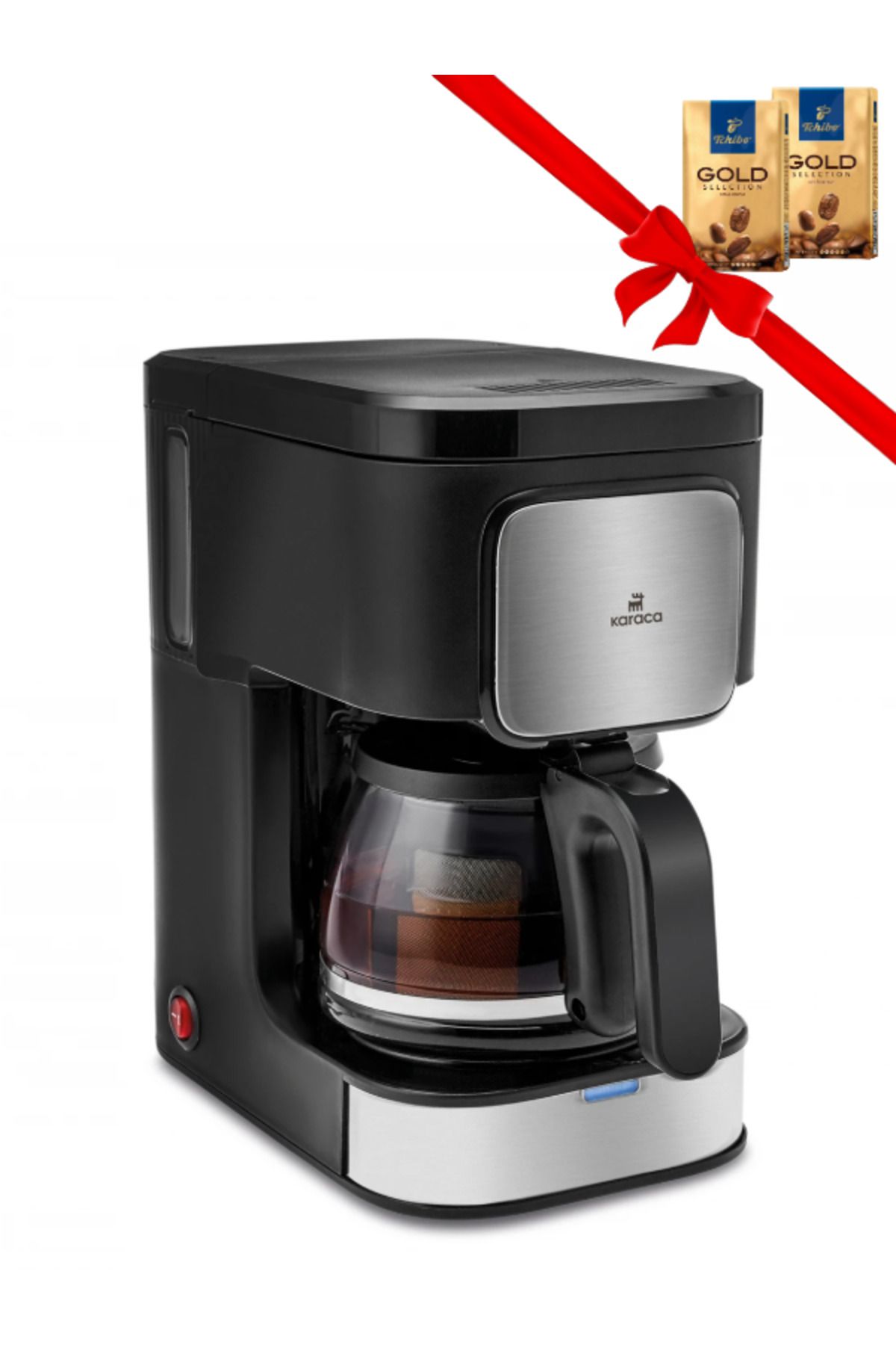Karaca Cam demlik, Susuz Çalışma Emniyeti Çay ve Filitre kahve Demleme Makinesi + 500gr Kahve Hediye