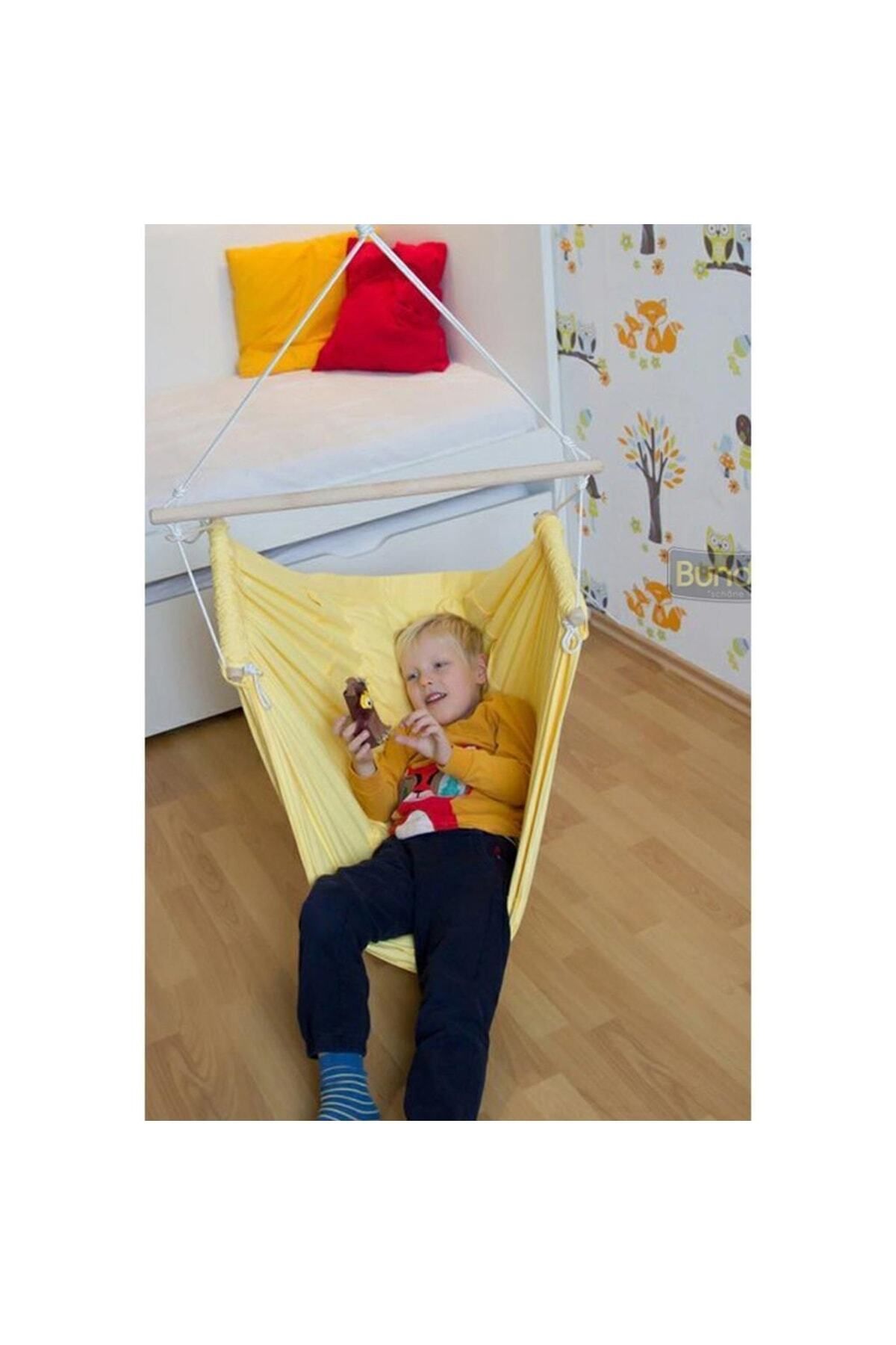 Bundeba Angel Sarı Çocuk Salıncağı Bebek Hamak Beşik Salıncak Yatak Ev Salon Oda Bahçe Salıncağı Hamağı