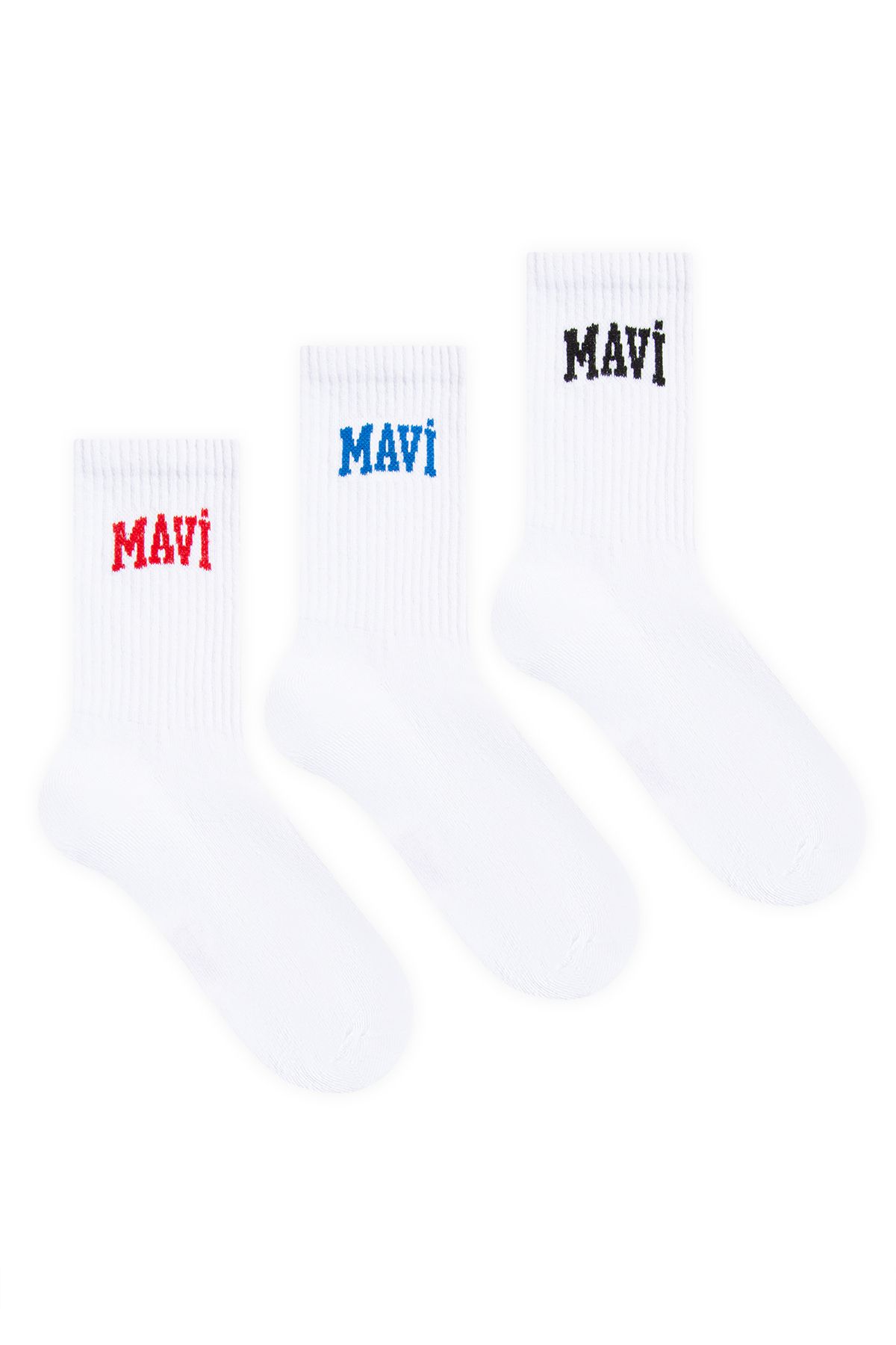 Mavi Logo Baskılı 3lü Soket Çorap Seti 1912068-620