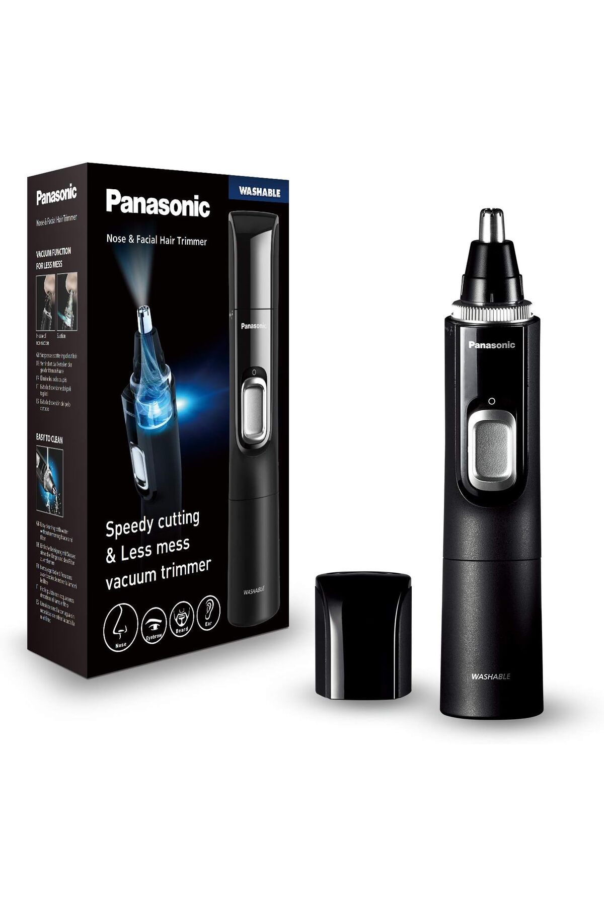Panasonic burun ve Yüz, Kulaklar, Kaşlar ve Sakal için Kablosuz Düzeltici, Kuru ve Islak