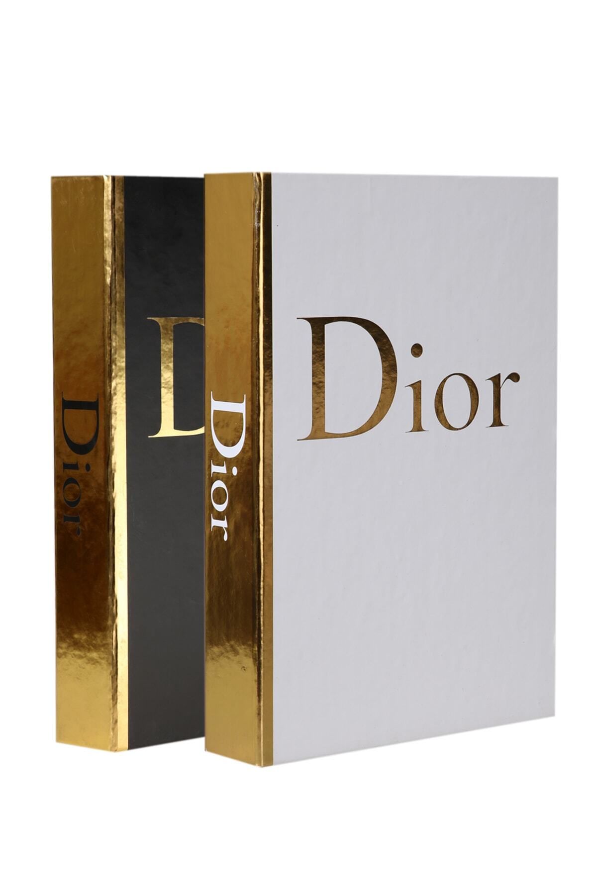 irayhomedecor 2'li Dior Beyaz ve Siyah Dekoratif Kitap Kutu