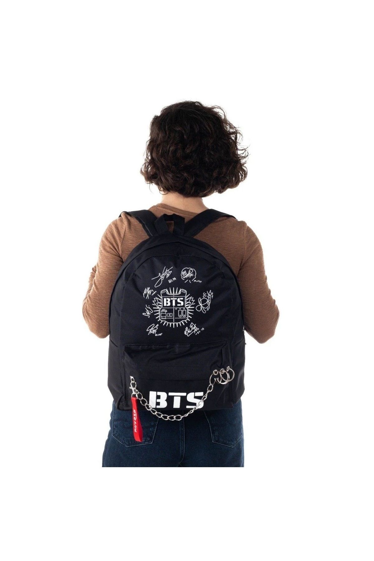 Mimosa BTS baskılı okul sırt çantası laptop çantası