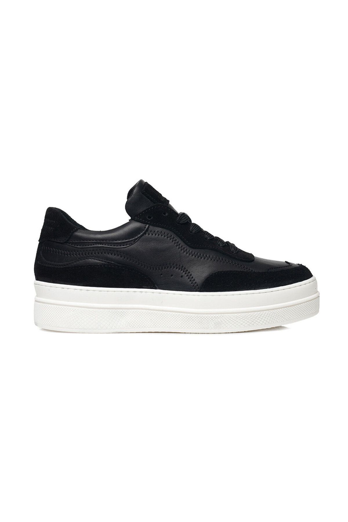 Greyder Kadın Siyah Hakiki Deri Sneaker Ayakkabı 3k2sa33071