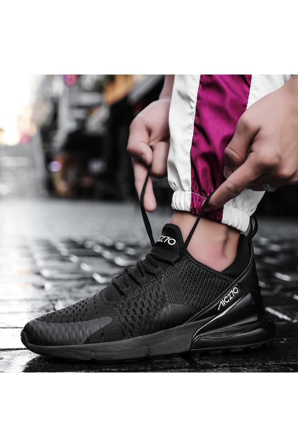 MAC MERO Unisex Günlük Yürüyüş Koşu Siyah - Siyah Air File Sneaker Spor Ayakkabı