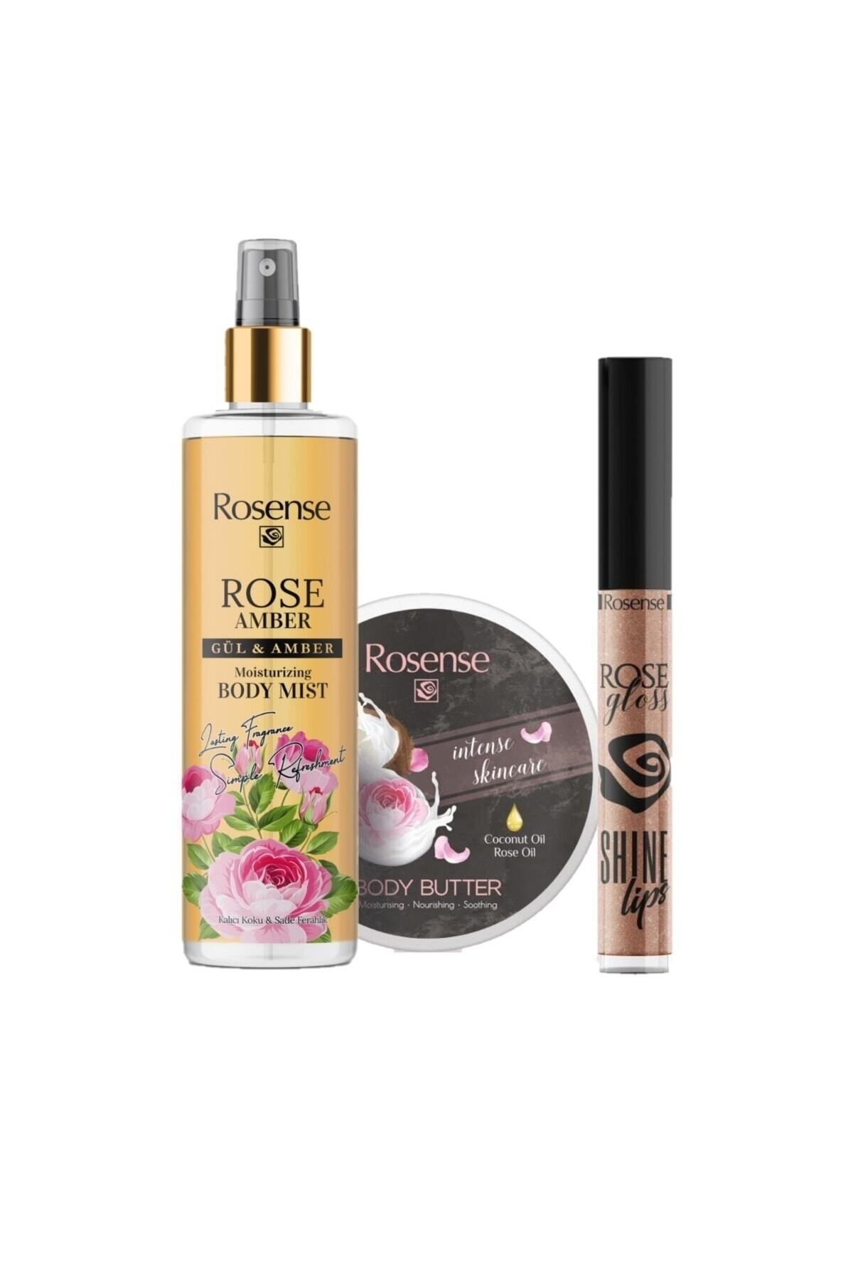 Rosense Body Butter+body Mist+lip Gloss 3 Lü Set