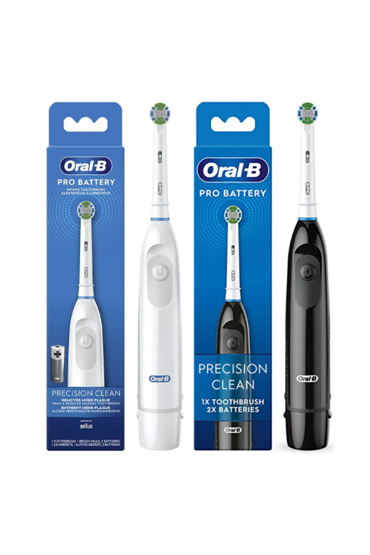 Oral-B Pro Battery Precision Clean Siyah Beyaz Diş Fırçası Seti