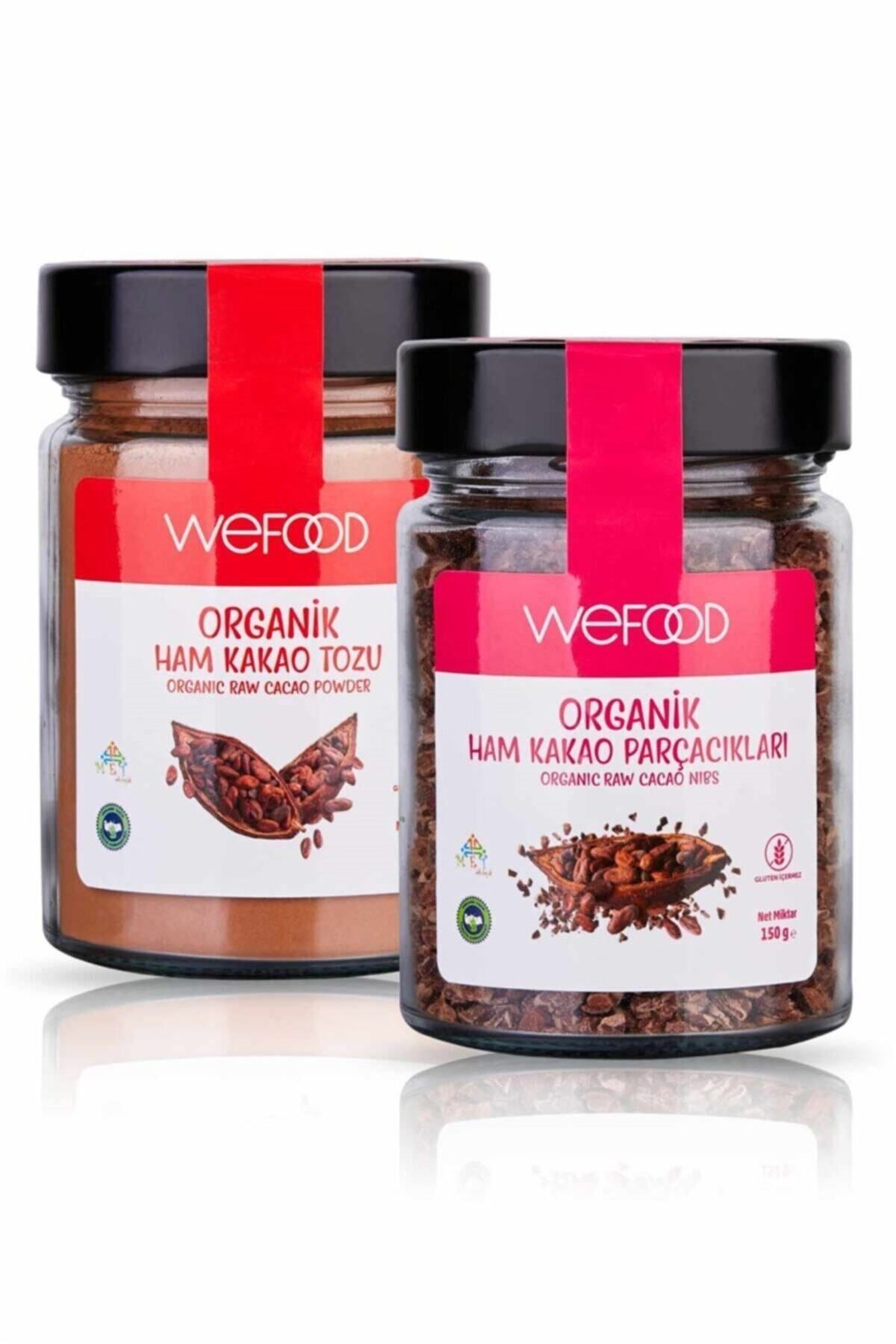 Wefood Organik Ham Kakao Tozu Organik Ham Kakao Parçacıkları 2'li Set