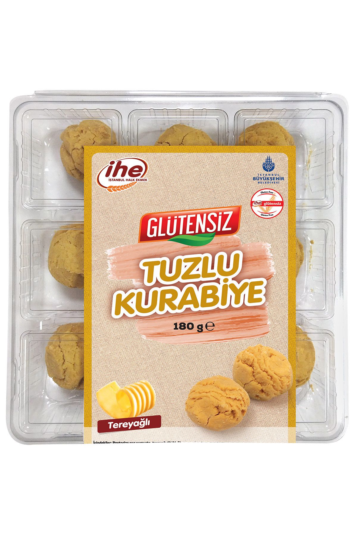 İhe İstanbul Halk Ekmek Glütensiz Tuzlu Kurabiye 180 gr