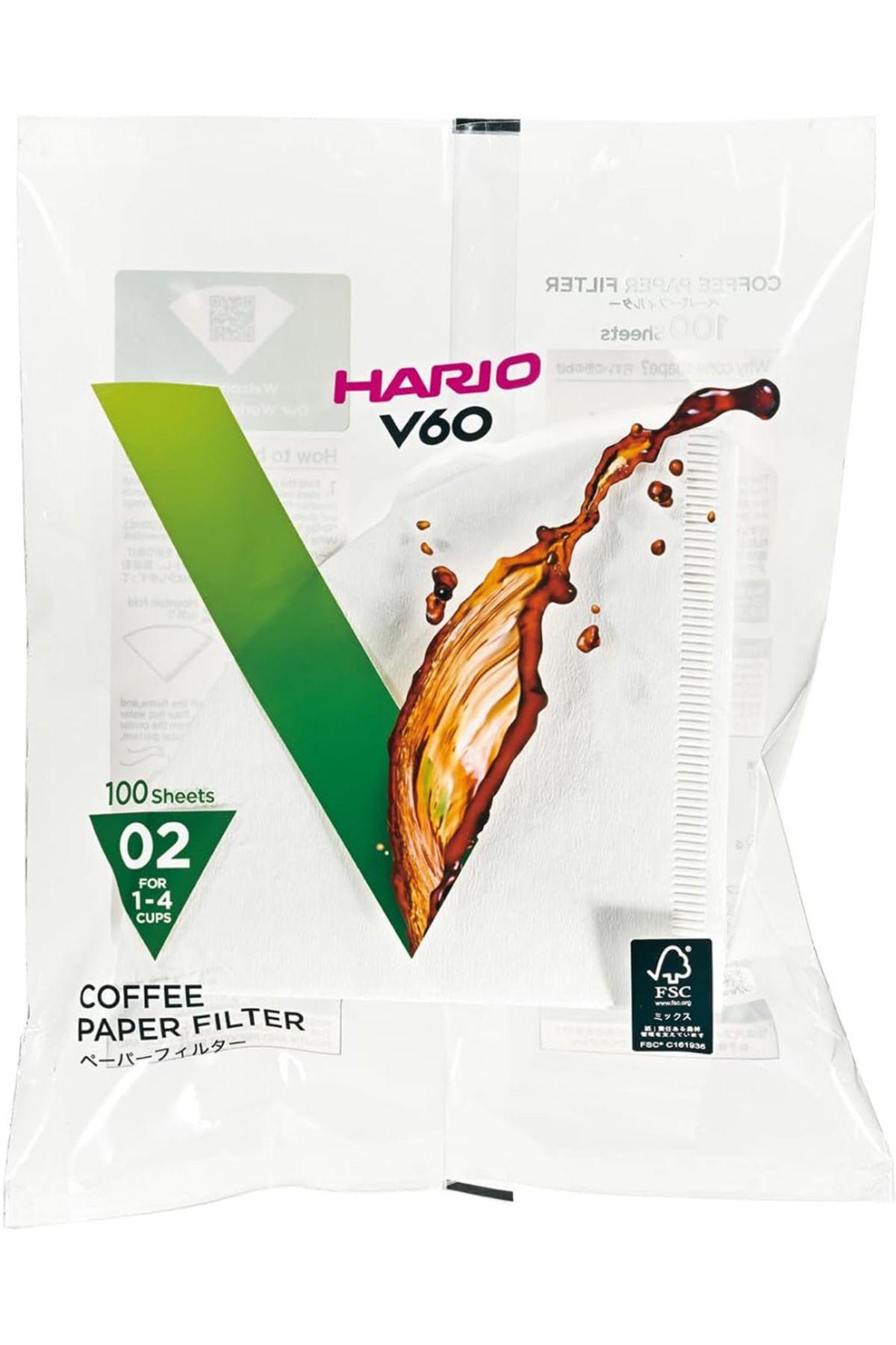 Hario V60 02 100'lü Kahve Filtre Kağıdı Japon Üretim