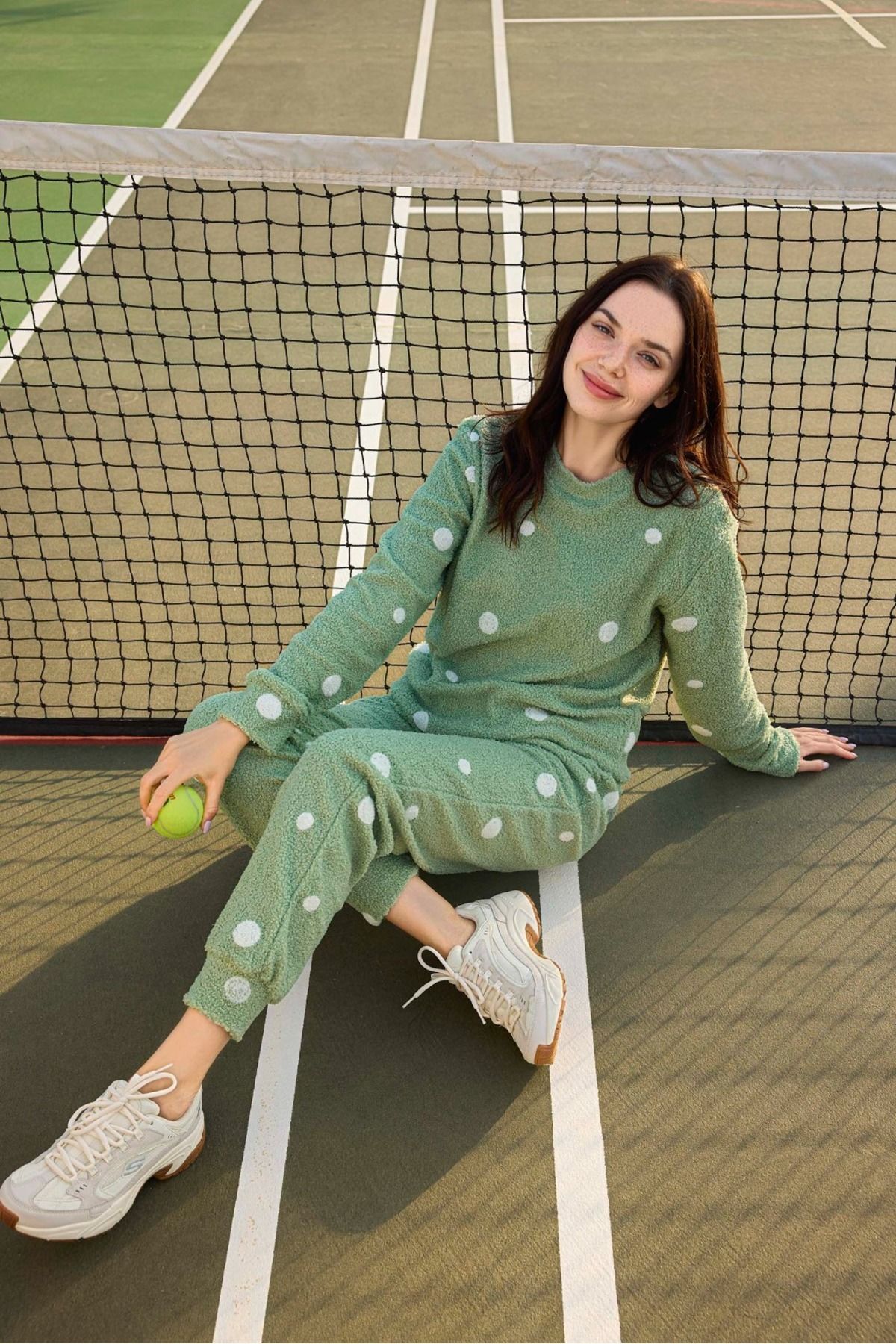 AYDOĞAN HOMEWEAR Kadın Pijama Takımı Welsoft Uzun Kollu Kışlık Peluş Kalın