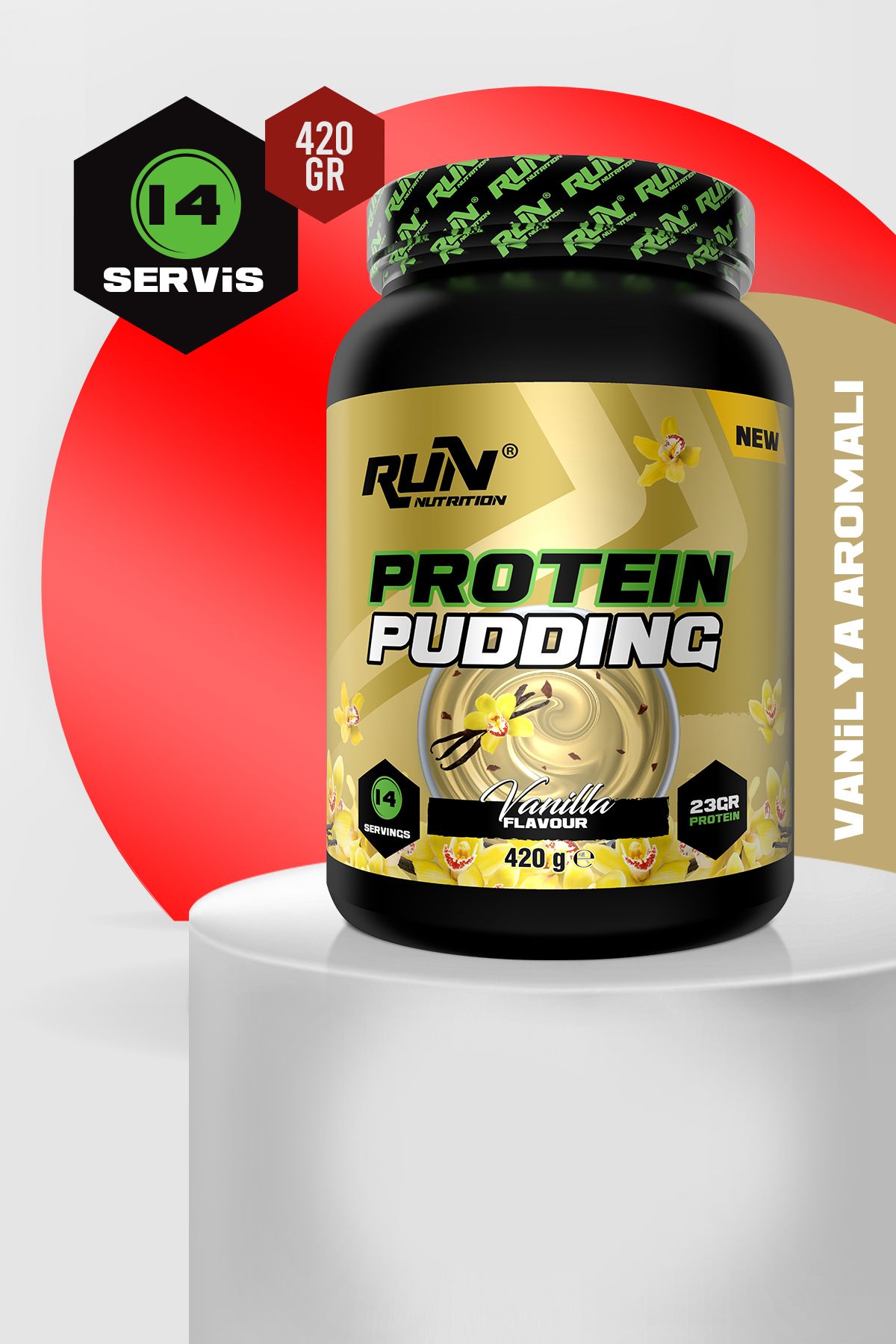 Run Nutrition Protein Pudding - 420g - Vanilya Aromalı - 14 Servis
