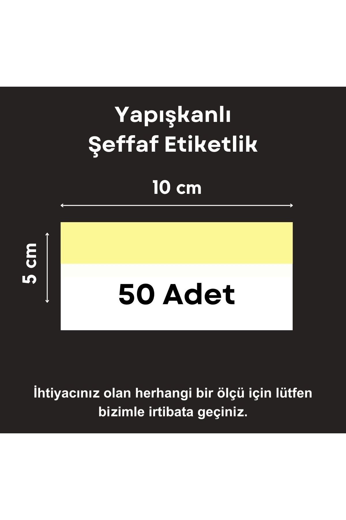 Şeffaf Etiket 50 ad PVC Etiketlik Yapışkanlı 10x5 cm Raf Etiket Cebi Yapışkanlı Şeffaf Ürün Etiketliği İsimlik