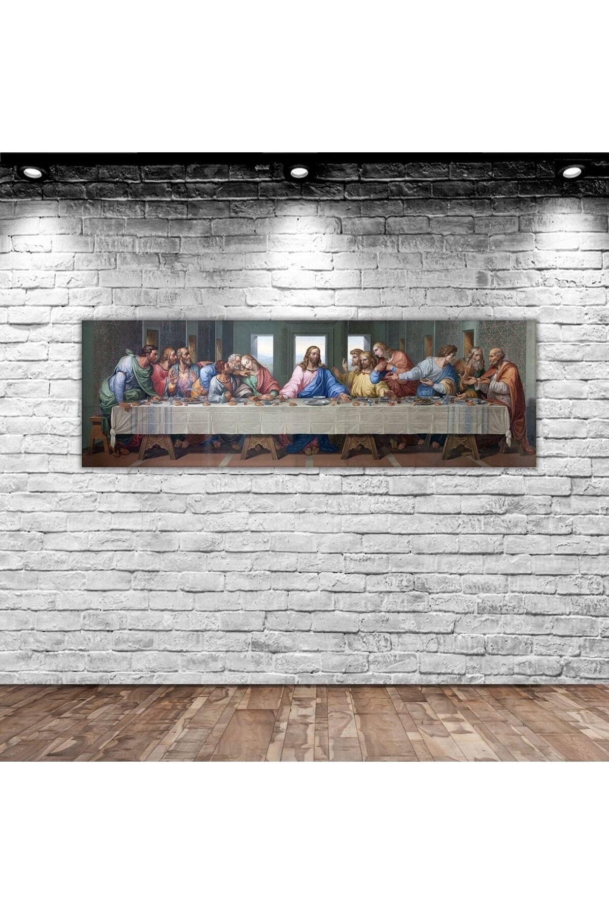 Bk Gift Home Da Vinci'nin Son Akşam Yemeği Panorama Kanvas Tablo 100x35cm-1