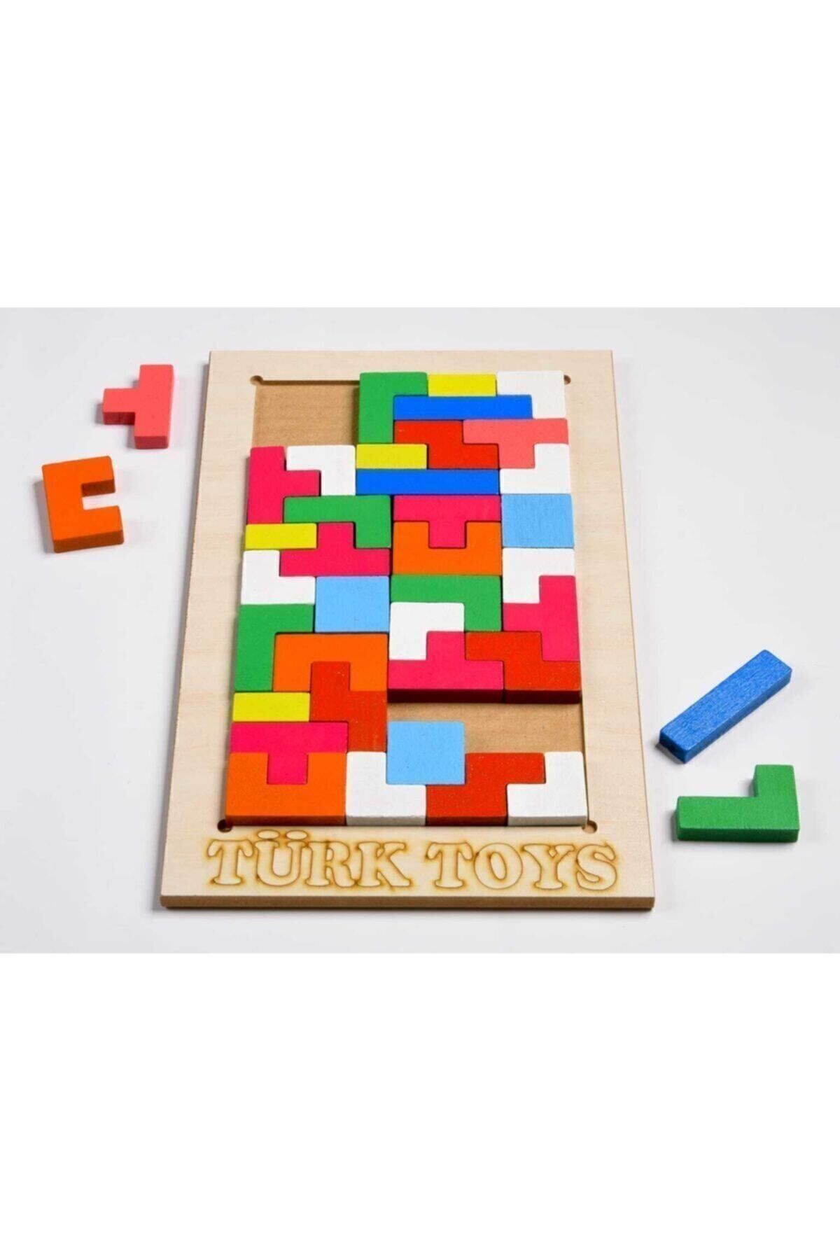 Türk Toys Ahşap Eğitici Bultak Tetris Puzzle Çocuk Oyuncağı