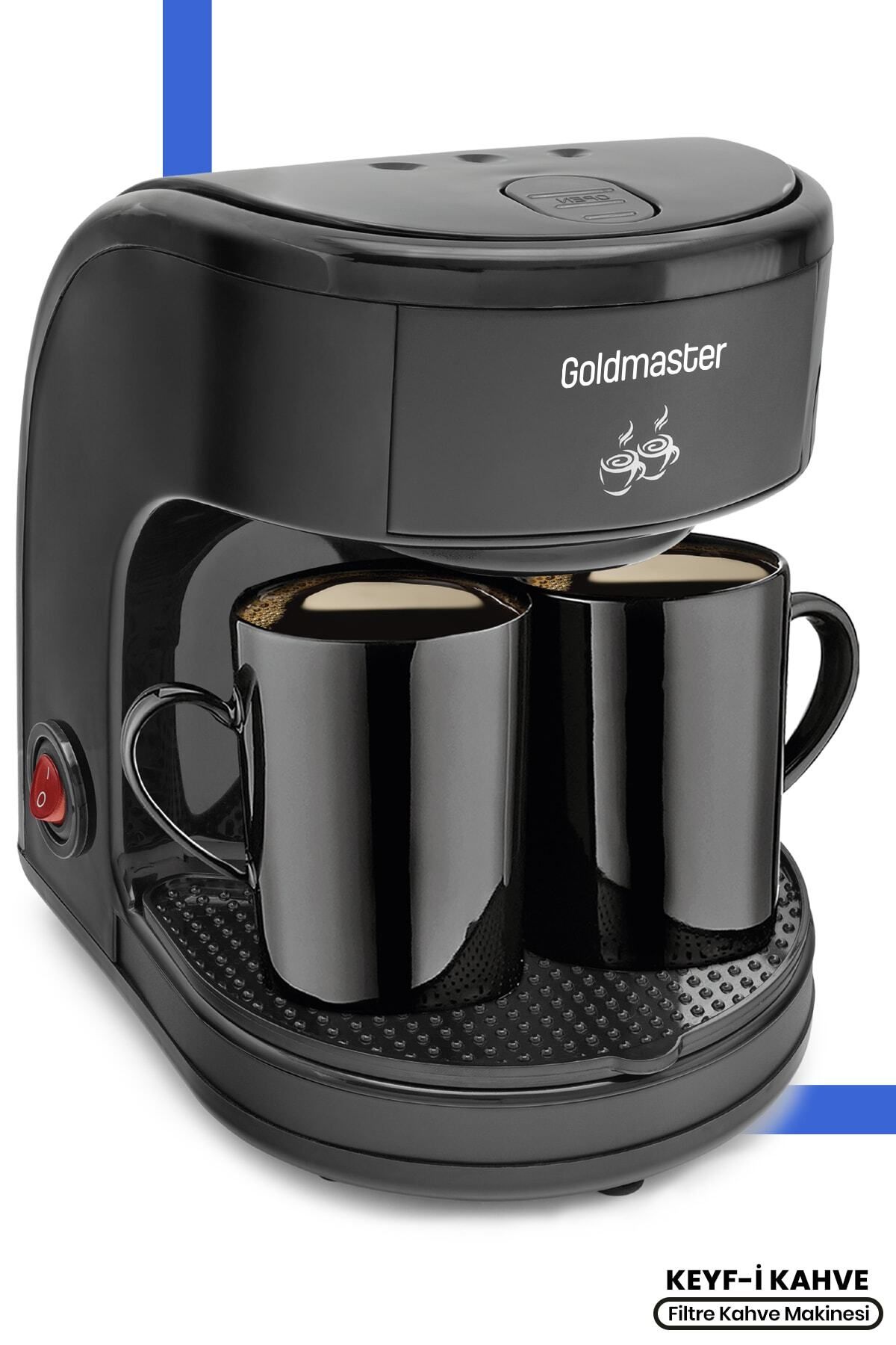 GoldMaster Keyf-i Kahve Yıkanabilir Ve Temizlenebilir Filtreli Çift Kupalı Filtre Kahve Makinesi