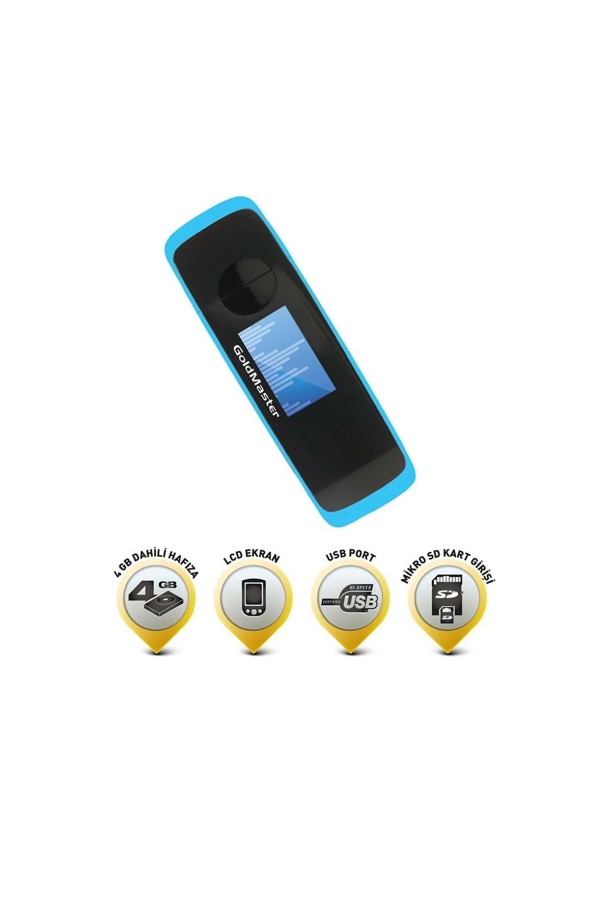 GoldMaster MP3-264 USB Bağlantılı LCD Ekran 4GB MP3 Çalar
