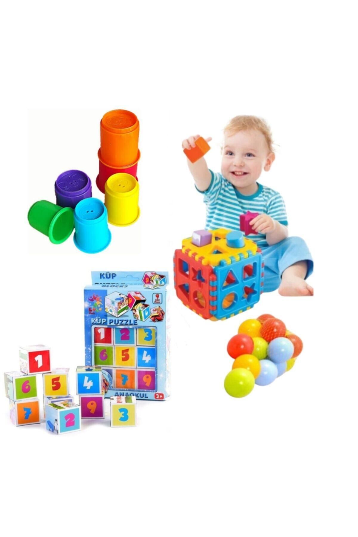 Depomiks Avm Küp Puzzle + Sevimli Kule + Küp Bultak 10 Top