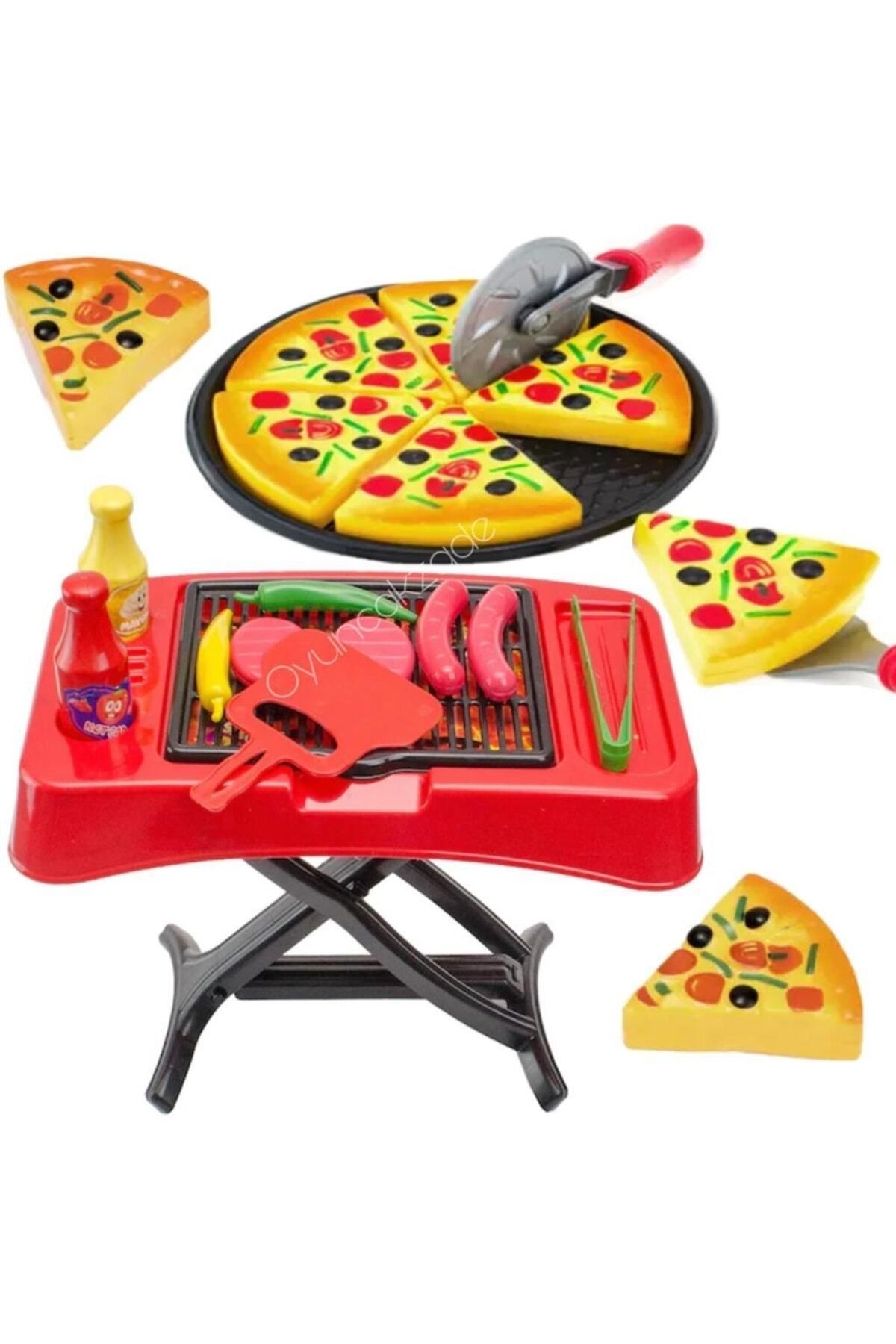 Depomiks Avm Oyuncak Mangal Aksesuarlı Tepsili Pizza Oyun Seti Kız Ve Erkek Çocuk Oyuncakları