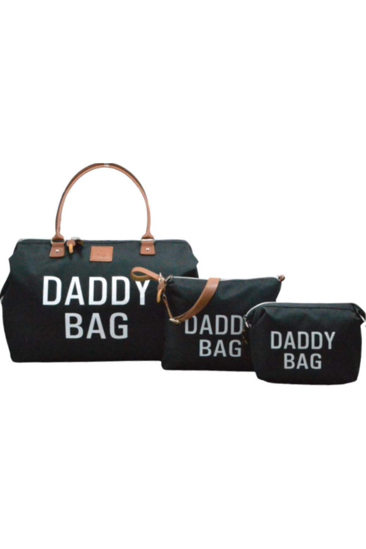 Babysi Daddy Bag 3 Lü Set Siyah Tasarım Father Baby Mommy Bebek Bakım Ve Erkek Çantası