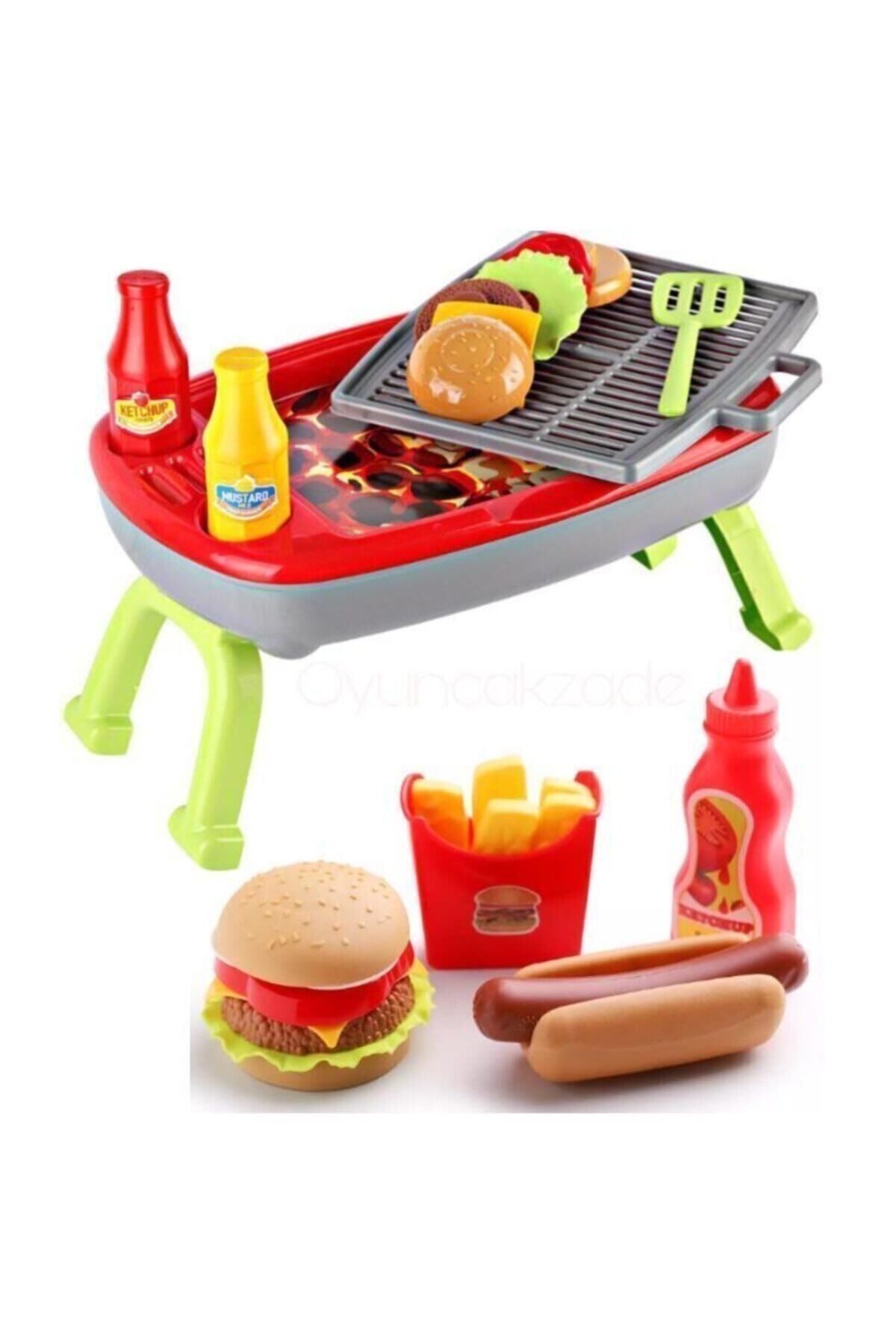 OyuncakZade Oyuncak Mangal Seti Aksesuarlı + Hamburger+ Sosisli Kız Ve Erkek Çocuk Oyuncakları Oyun Seti