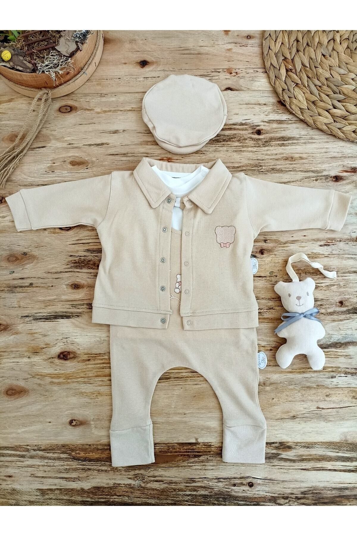 Tomuycuk Altınbaşak Oyuncaklı 5li Kız/erkek Bebek Takım Yenidoğan Bebek Takımları Kıyafetleri Bebek Giyim