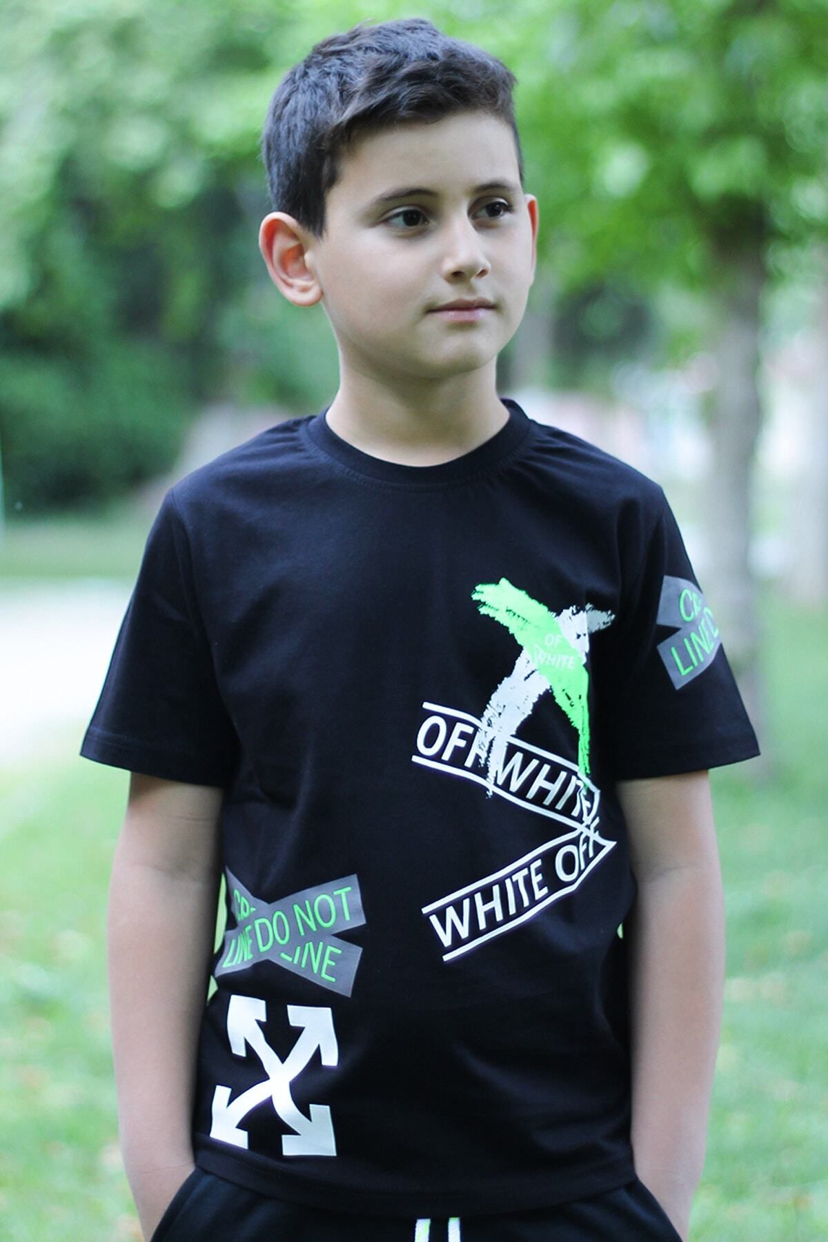 FYK KİDS Off Whıte Baskılı Sıfır Yaka T-shirt