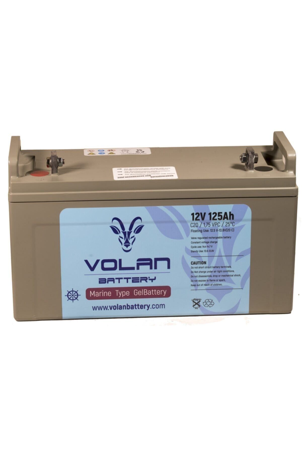 Volan Battery 12 Volt 125 Amper Marin Jel Akü 3 Yıl Garantili