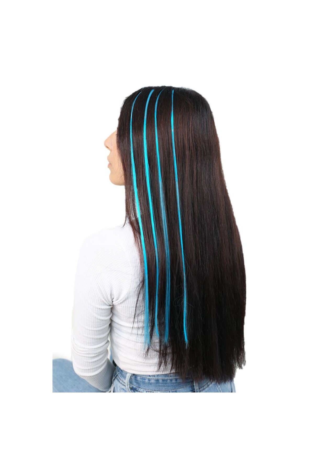 Lisinya Renkli Sentetik Boncuk Kaynaklık Saç + Takım Aparatı / Petrol Mavi/ 10 Adet