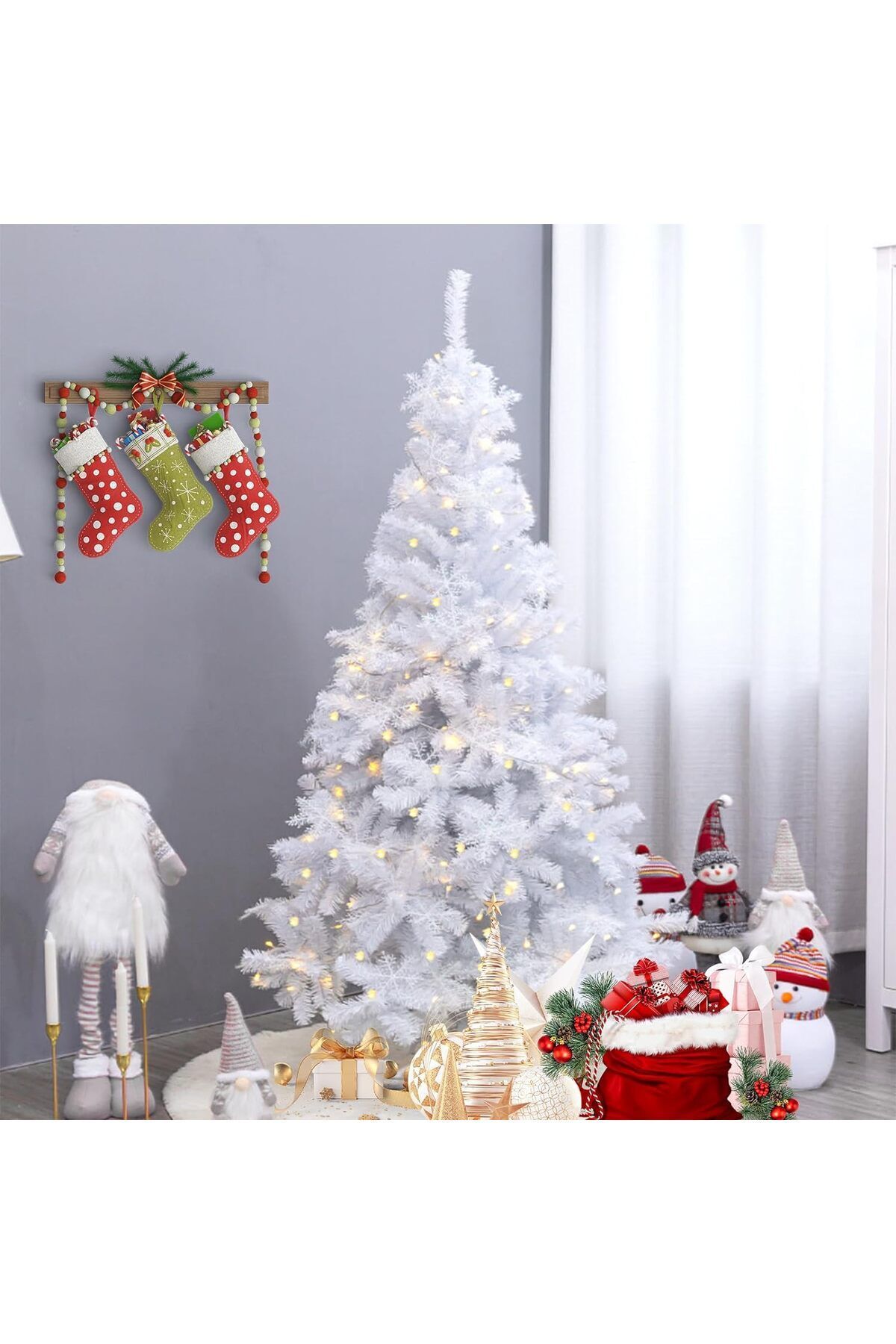 Master Özel Üretim Yapay Beyaz Kendinden Işıklı Noel Ağacı