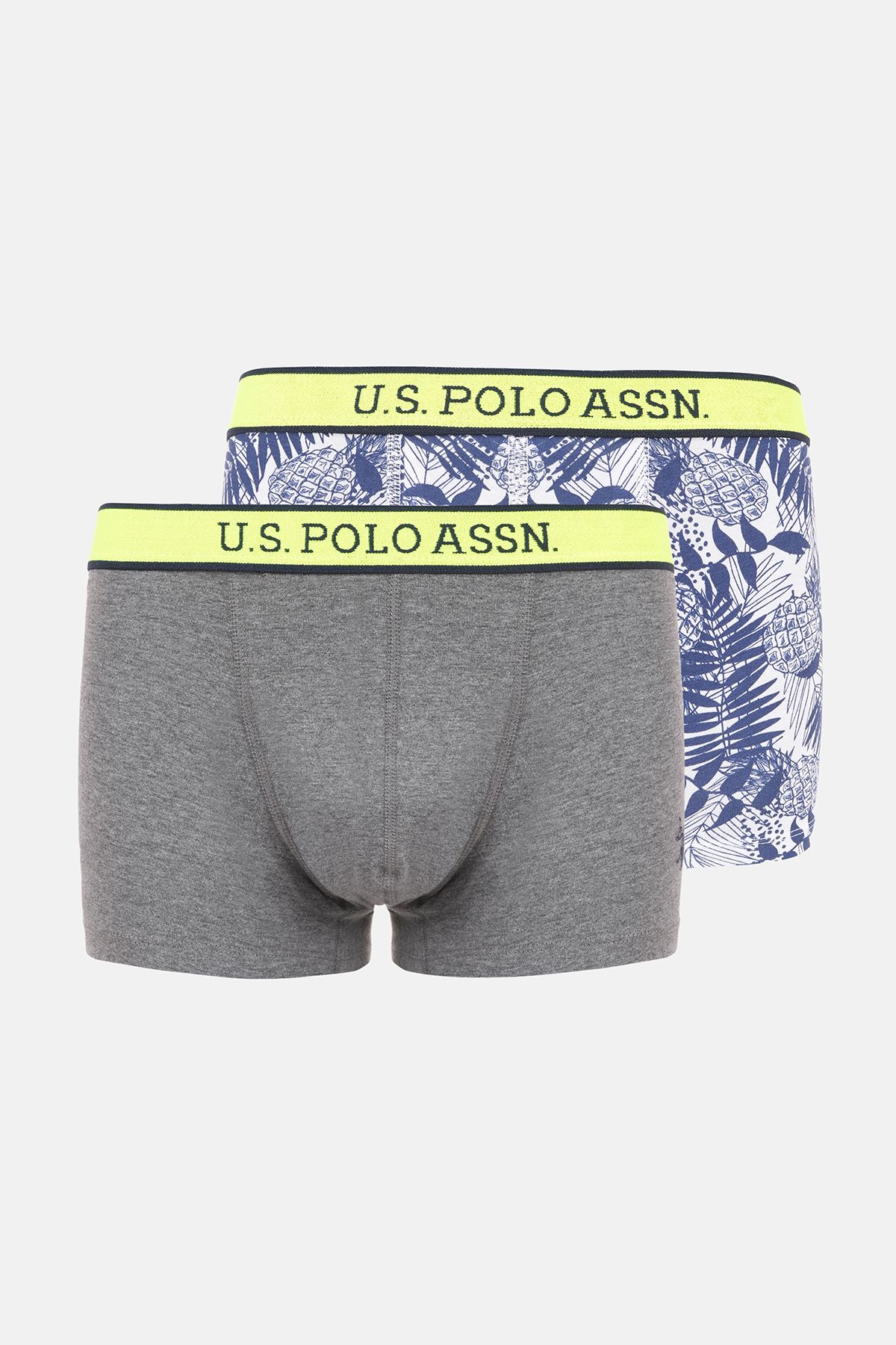 U.S. Polo Assn. 80479 Erkek Renkli Baskılı-Gri 2'li Boxer