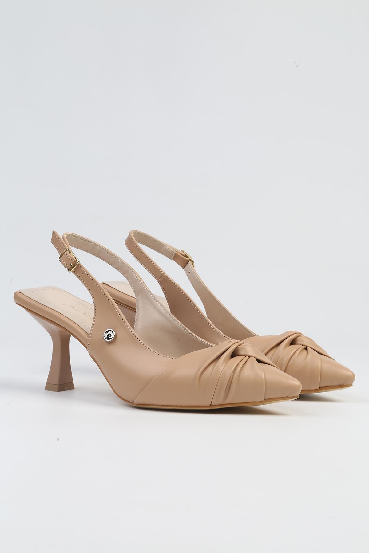 Pierre Cardin ® | PC-53111- 3592 Bej Cilt-Kadın Topuklu Ayakkabı