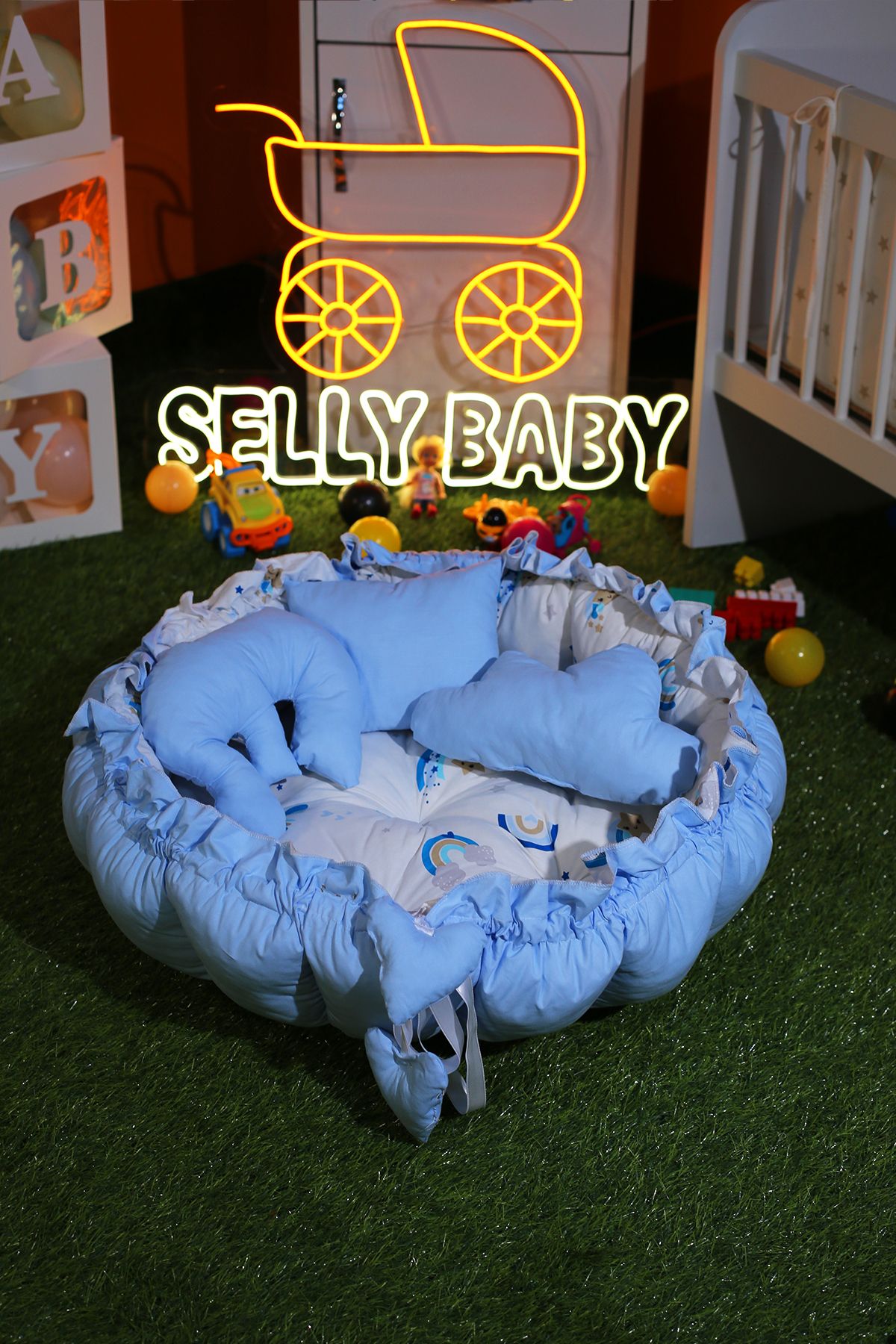 Selly Baby Mavi Açılır-kapanır Uyku Ve Oyun Minderi