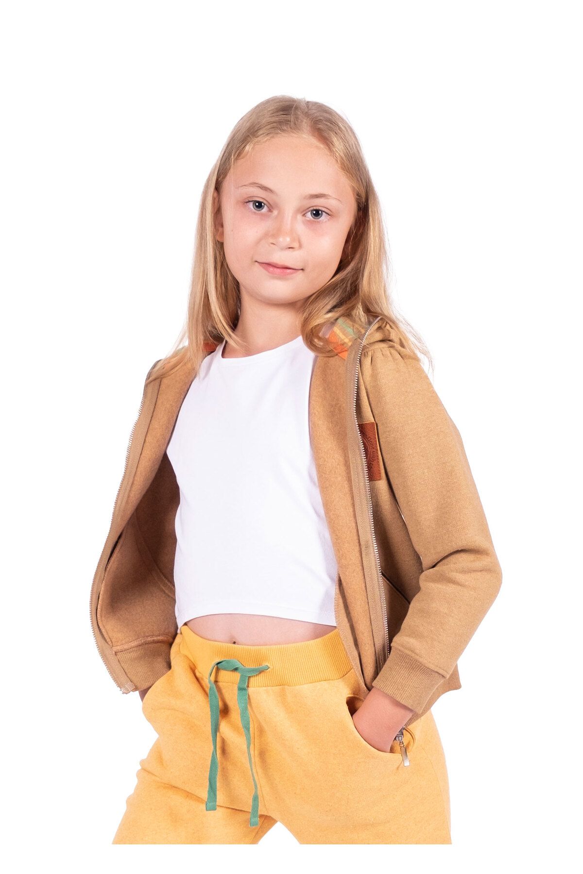 Ozmoz By Mukadder Özden Recycle Pamuk Şardonlu Kapüşonlu Kız Çocuk Ceket