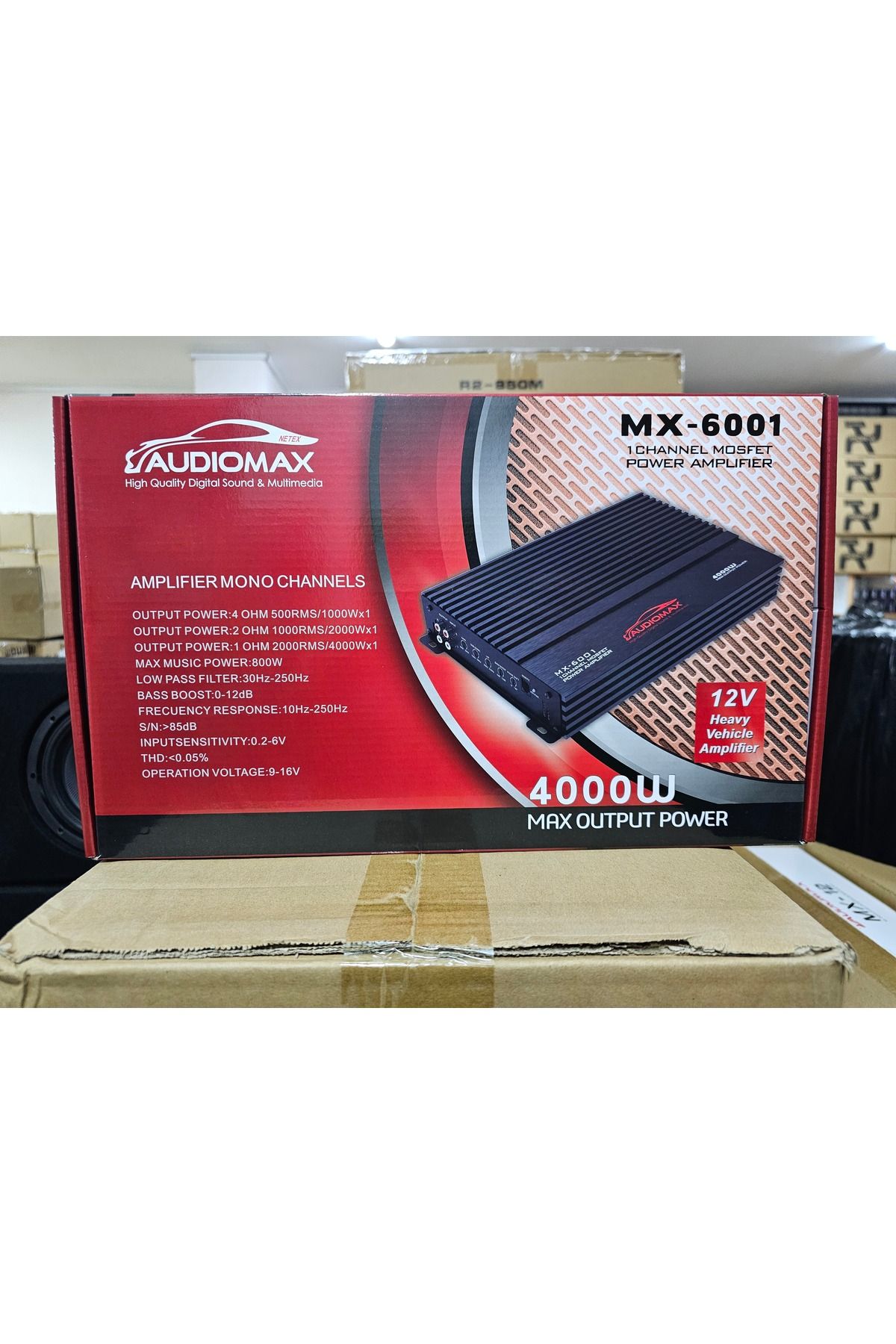 Audiomax MX-6001 MONO ANFİ 600 RMS BAS KONTROLLÜ ANFİ