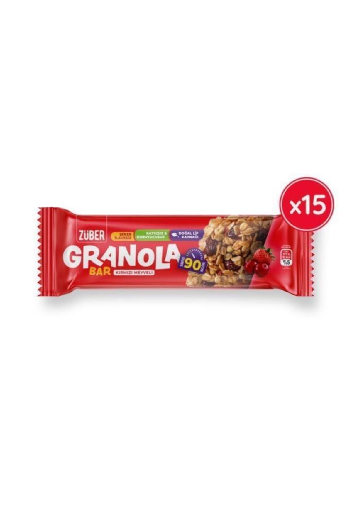 Züber Granola Bar Kırmızı Meyveli 25g X 15 Adet