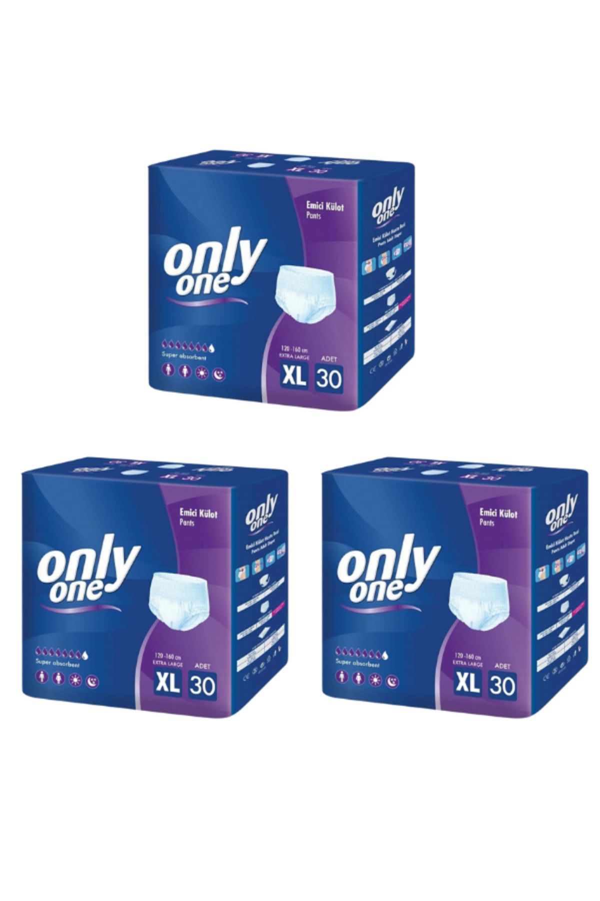 ONLYONE Only One Emici Külot Bez 30'lu 3 Paket XL