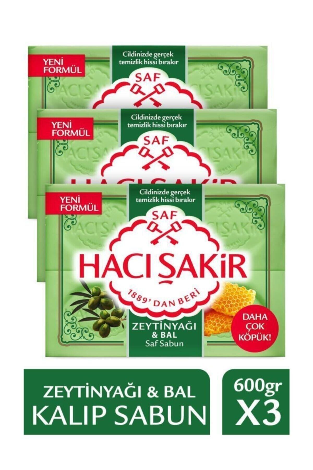 Hacı Şakir Zeytinyağı & Bal Saf Kalıp Sabun 4x150 gr x 3 Adet
