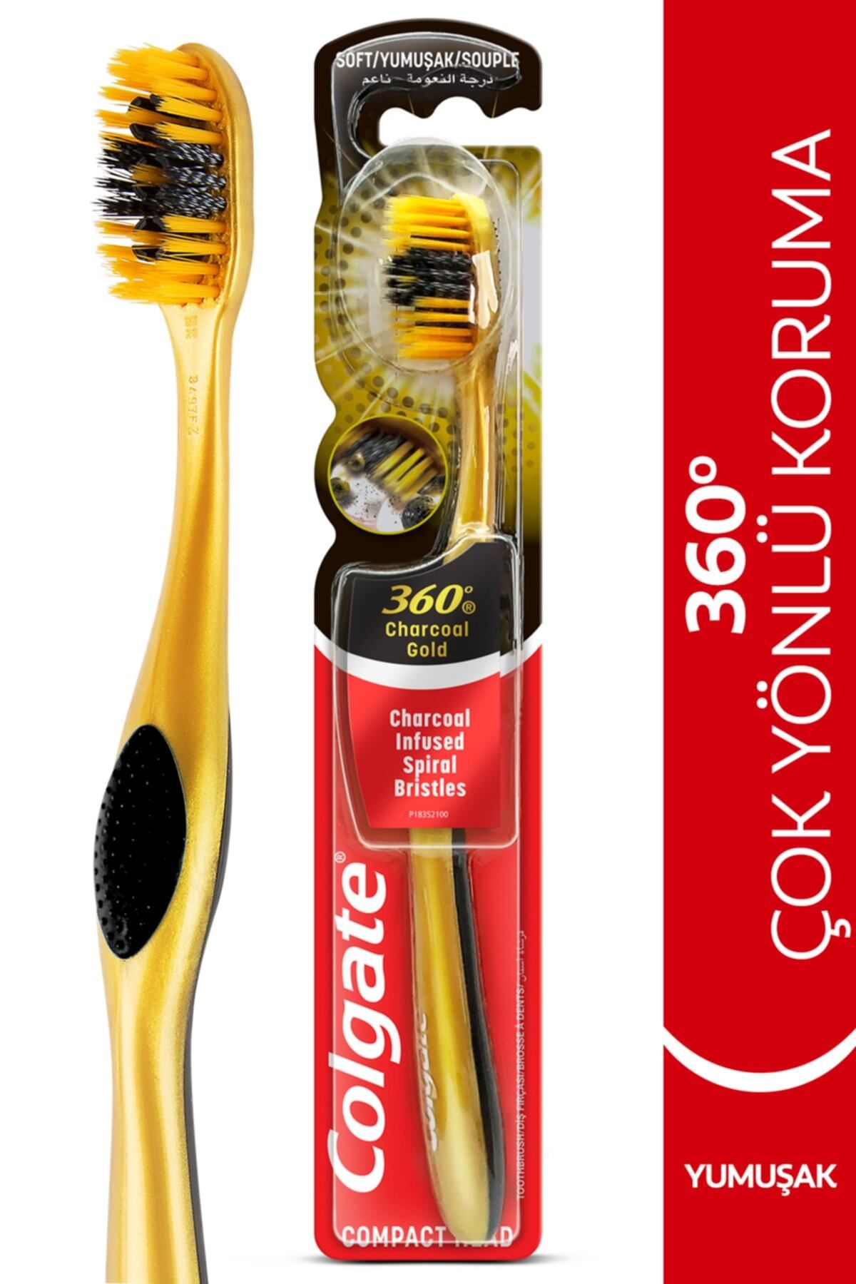 Colgate 360 Charcoal Gold Çok Yönlü Koruma Yumuşak Diş Fırçası