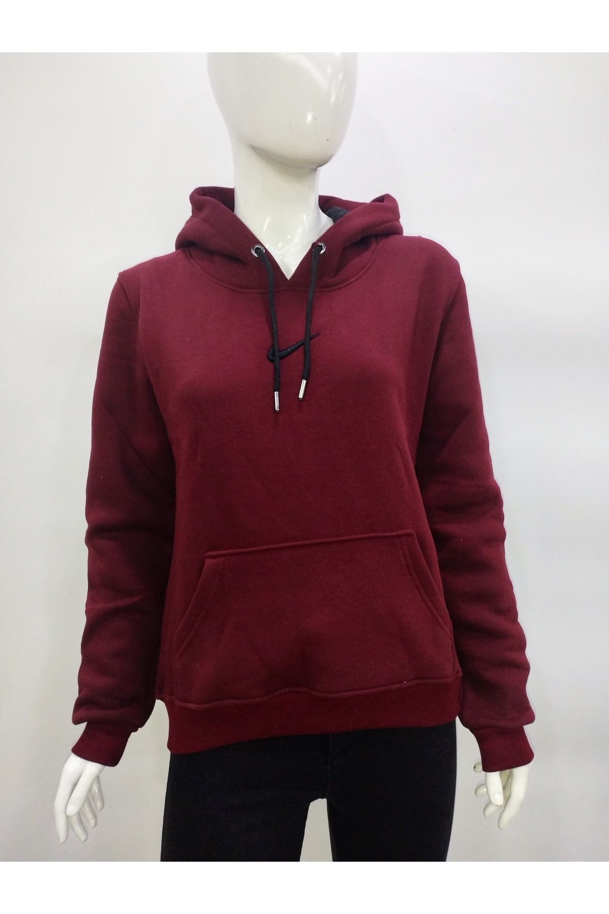 Lefon Kapüşonlu Cepli Düz Renk Kadın - Unisex Sweatshirt - Mevsimlik