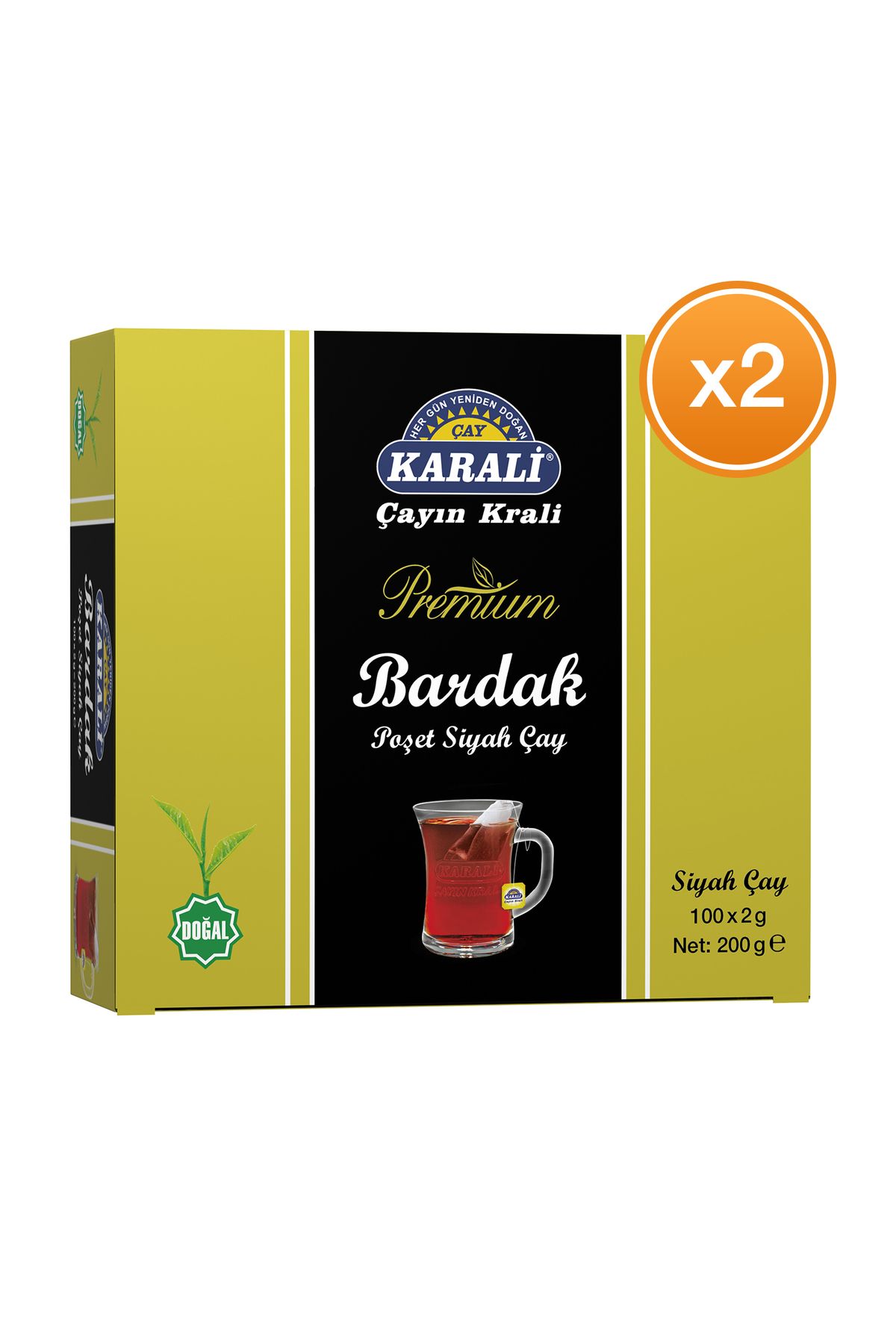 Karali Çay Karali Premium Bardak Poşet Siyah Çay 100'lü X 2 Adet