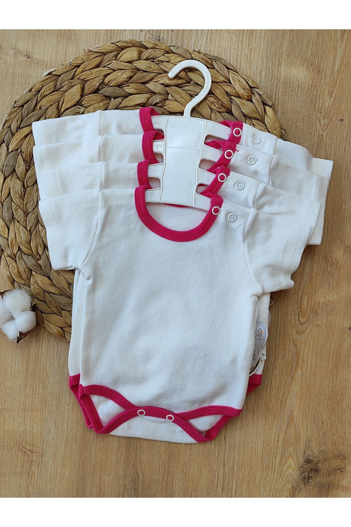 Tomuycuk Bebek Zıbını 4 Bedenli (56-62-68-74CM)çıtçıtlı Body Iç Giyim Pamuklu Mevsimlik Kısa Kollu