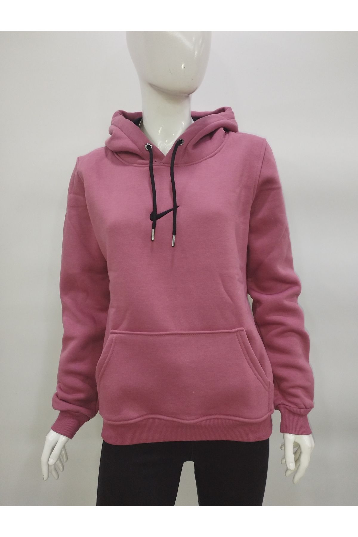 Lefon Kapüşonlu Cepli Düz Renk Kadın - Unisex Sweatshirt - Mevsimlik