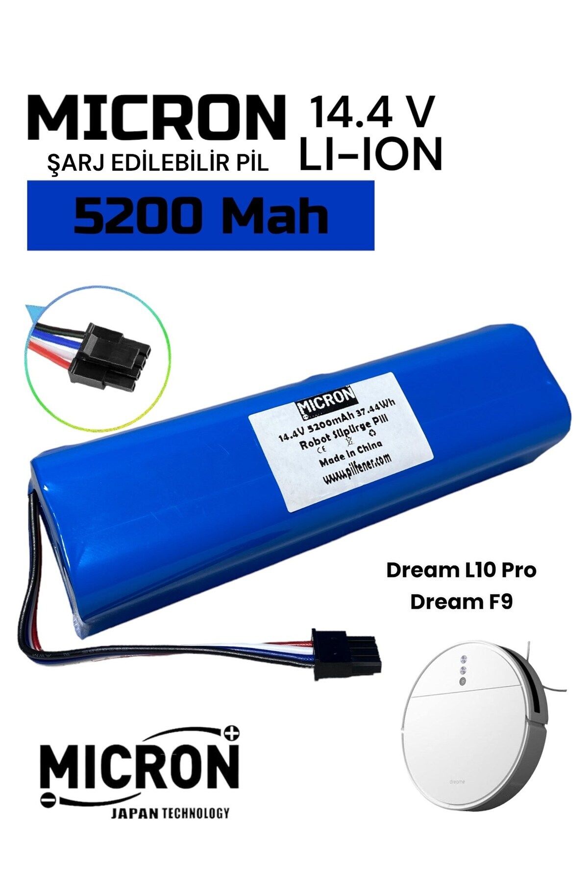 Micron Dreame F9. Dreame L10 Pro Akıllı Robot Süpürge Bataryası 14.4v 5200mah Pil