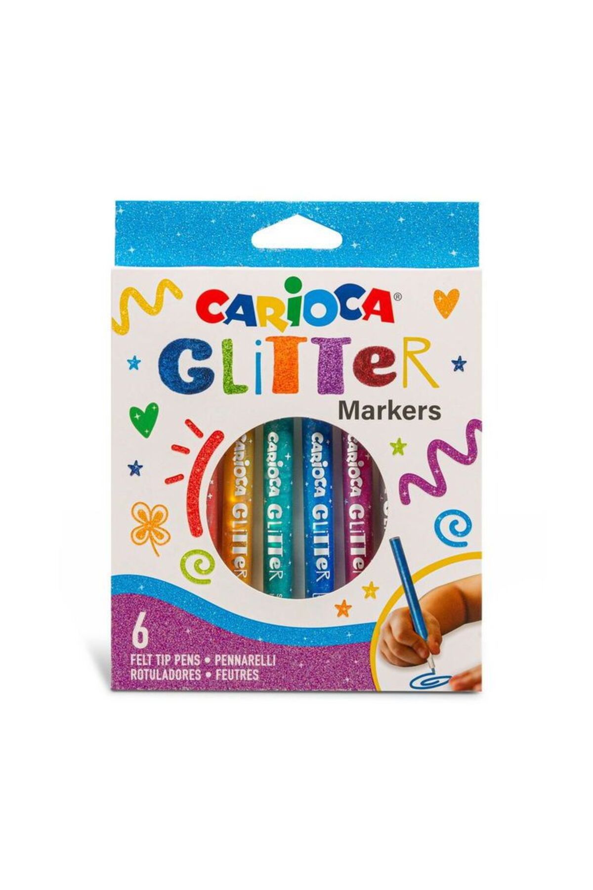 Carioca Glitter Marker Simli Keçeli Kalem 6 Renk