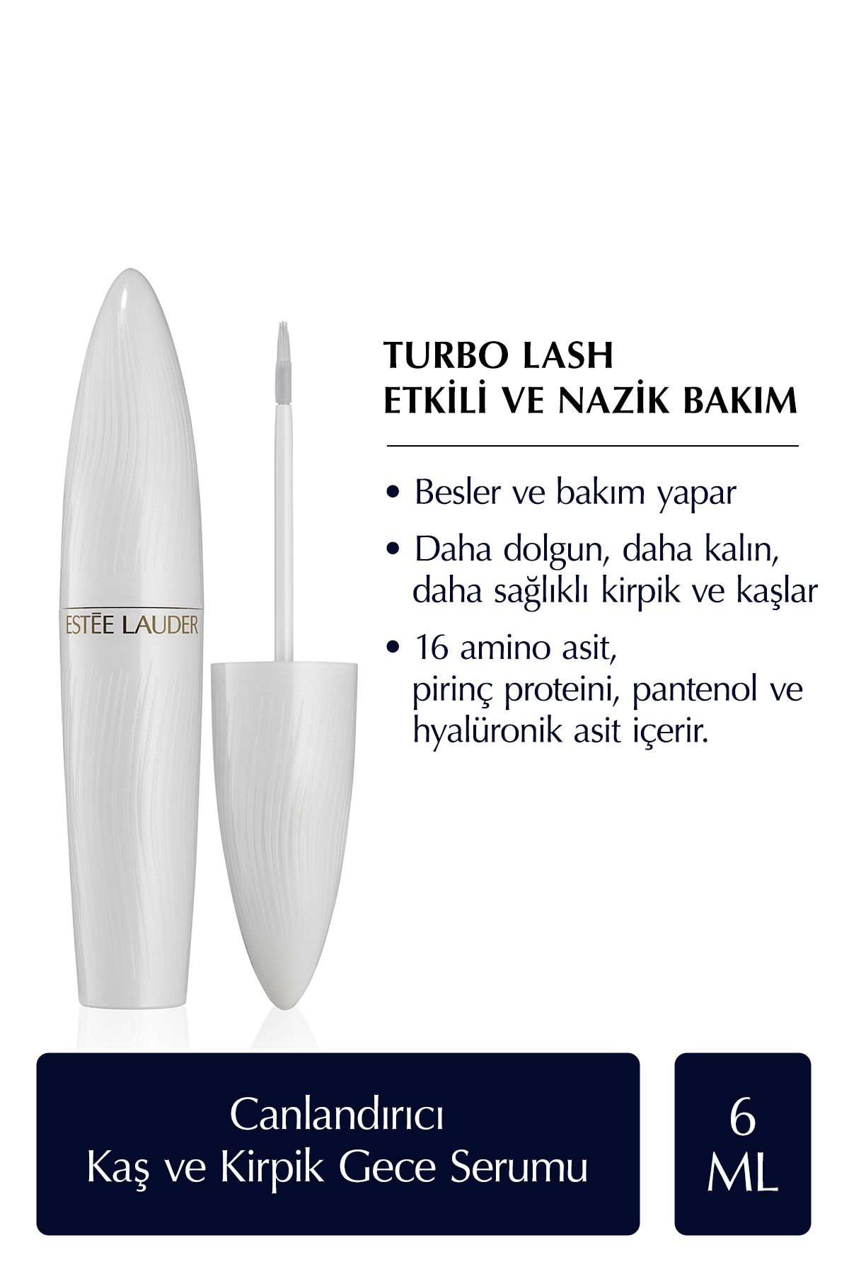 Estee Lauder Turbo Lash Canlandırıcı, Güçlendirici ve Besleyici Kaş ve Kirpik Gece Serumu - 6ml DKÜRN835