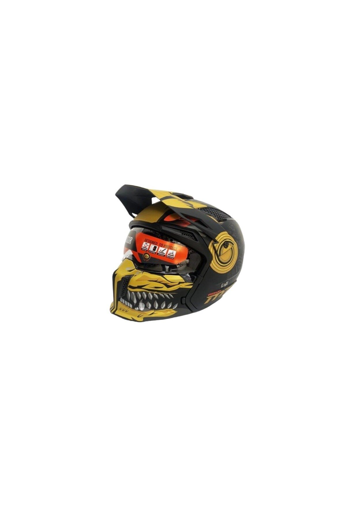 MT Helmets MT Streetfighter SV Aztec B3 Mat Siyah/Sarı Motosiklet Kaskı