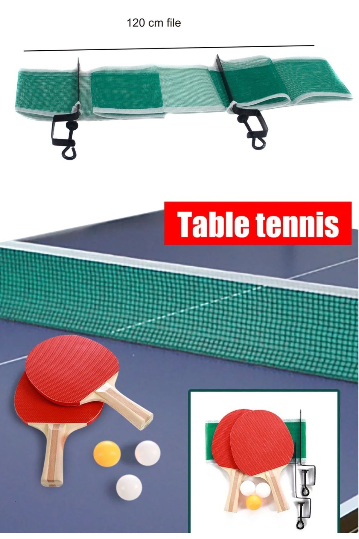 Xolo Masa Tenisi Raketi Seti 7 Parça Tenis Topu Fileli Set Başlangıç Seti