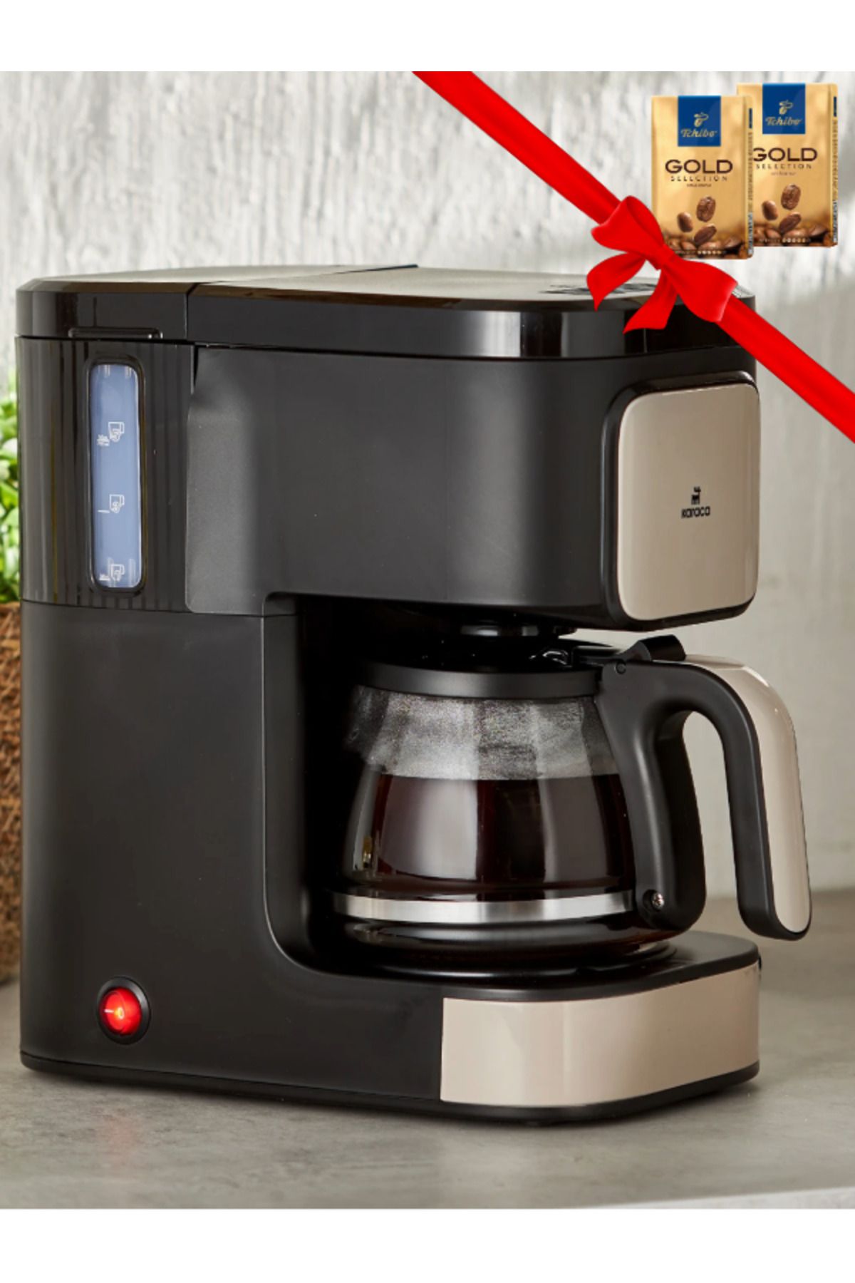 Karaca Cam demlik, Susuz Çalışma Emniyeti Çay ve Filitre kahve Demleme Makinesi + 500gr Kahve Hediye